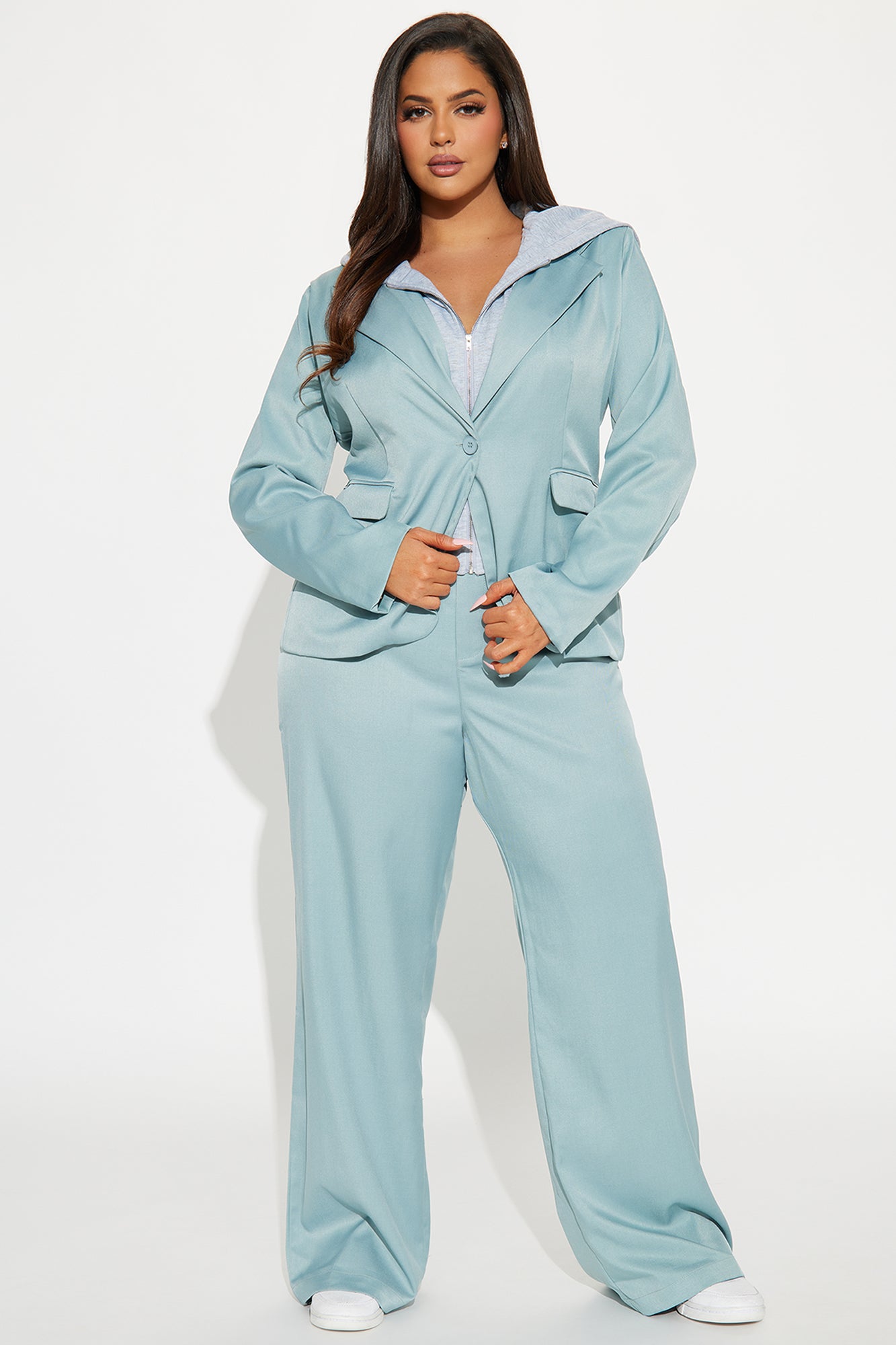 LA Vibe Blazer Pant Set - Sage/combo - Image 5