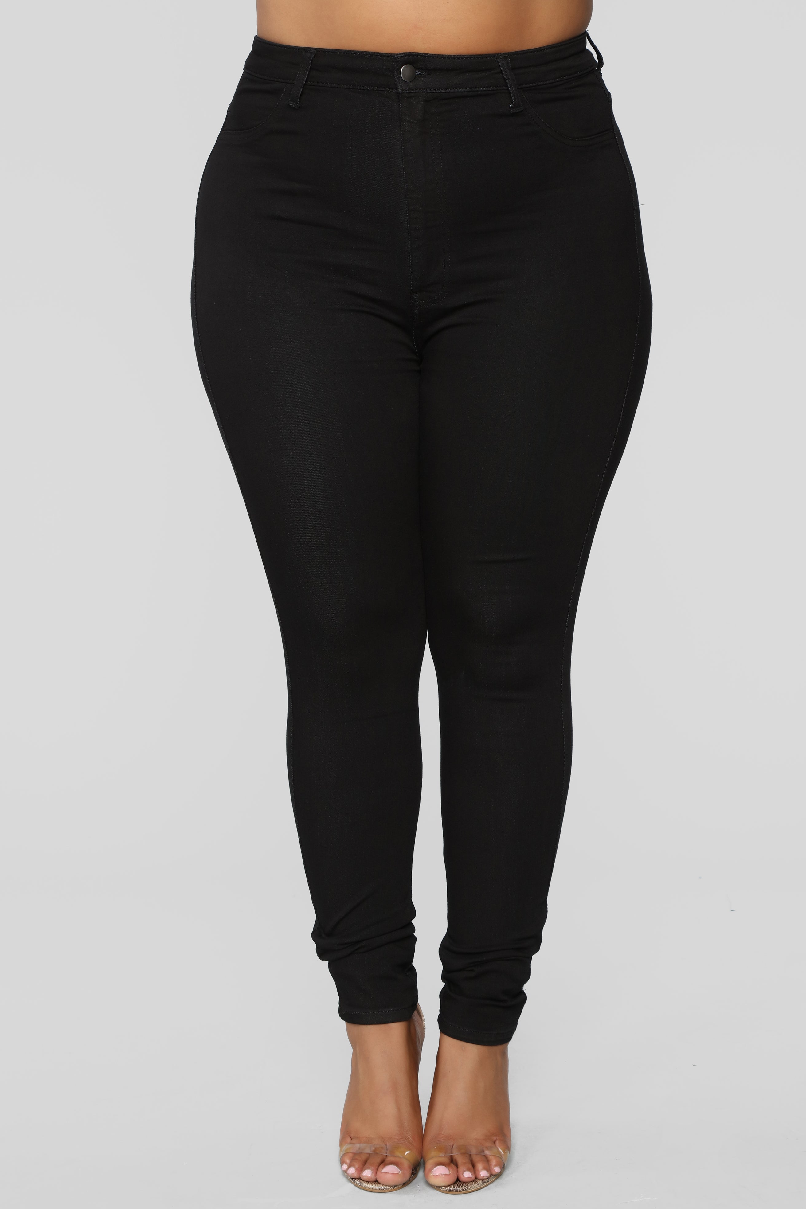 Classic High Waist Skinny Jeans - Black - Image 7