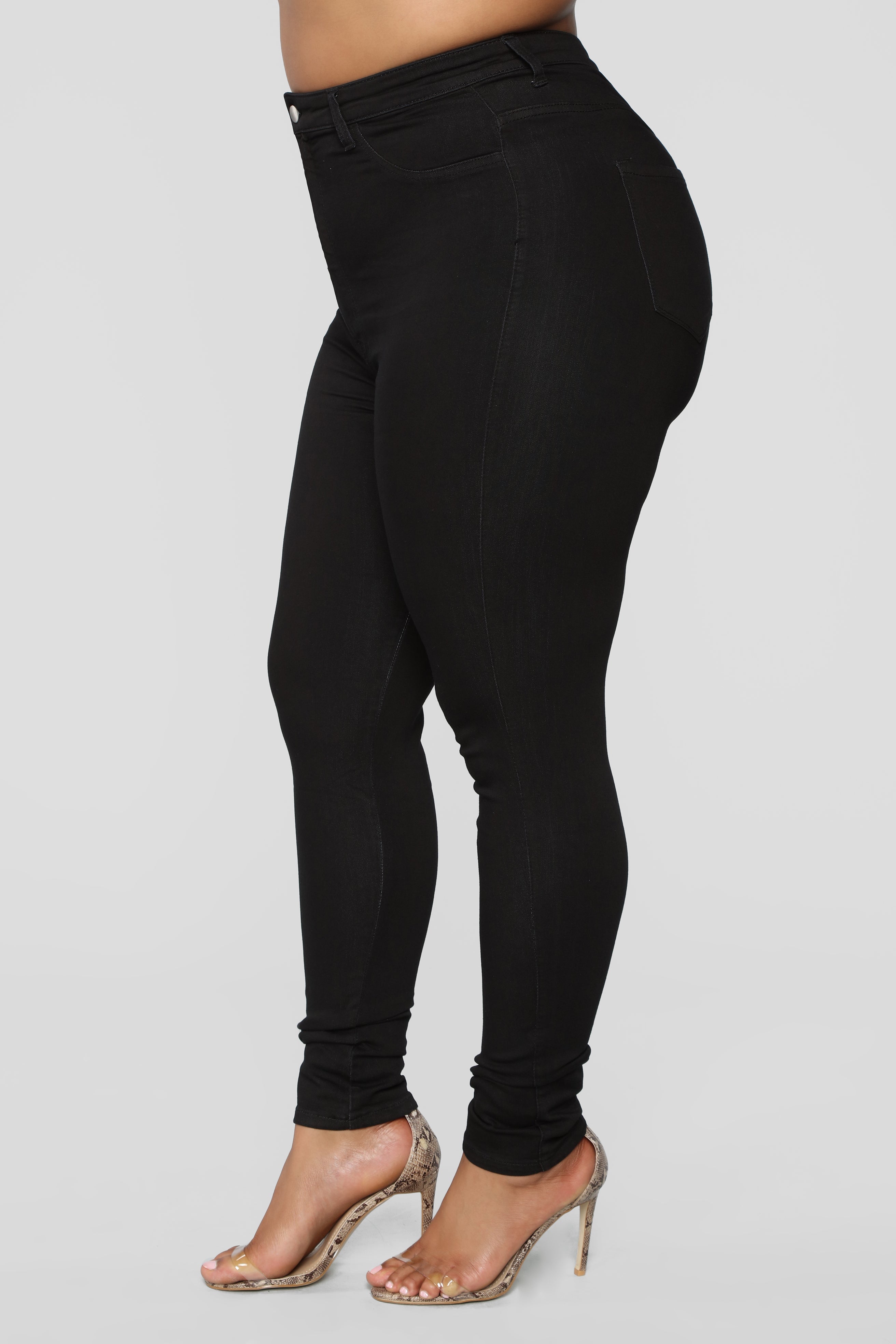 Classic High Waist Skinny Jeans - Black - Image 8