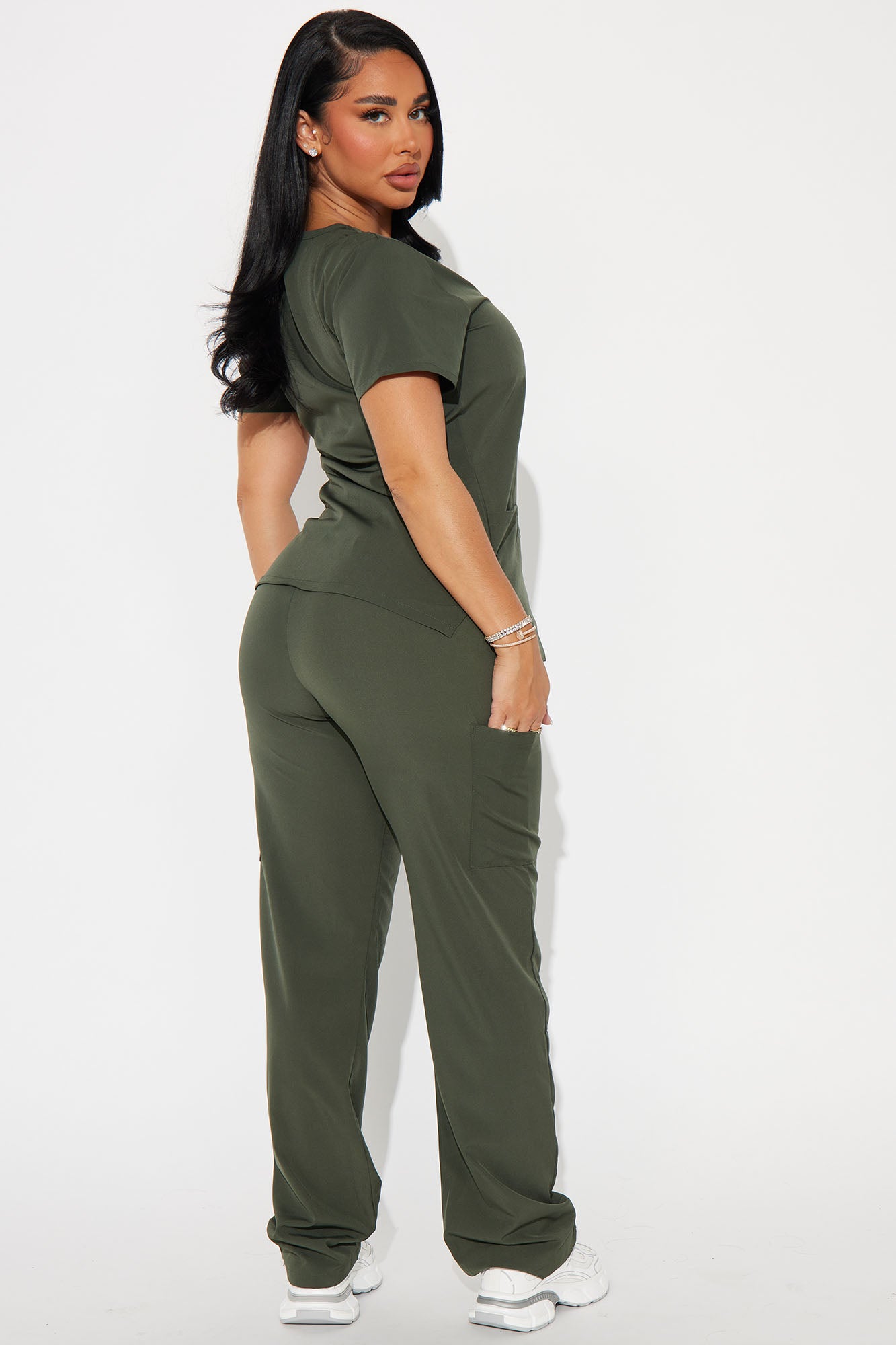 Working Overtime 4FLEX Uniform Scrub Set - Olive - Image 3