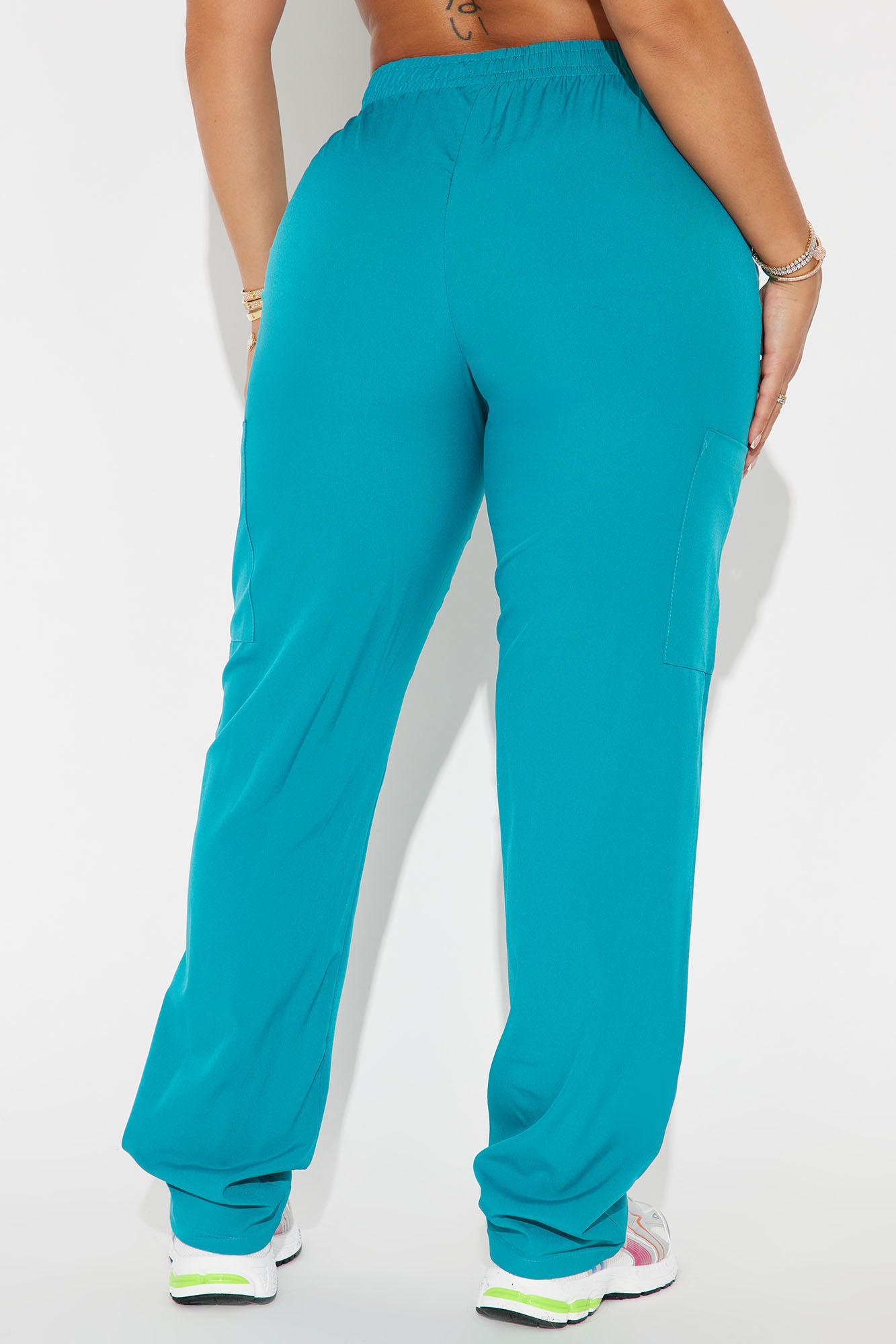 Working Overtime 4FLEX Uniform Scrub Pants - Teal - Image 3