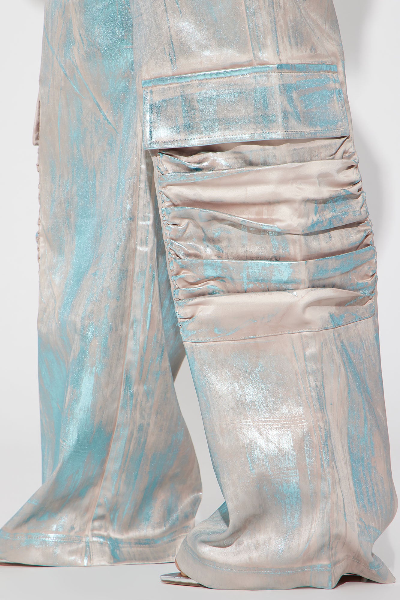Ava Metallic Pant Set - Taupe - Image 3