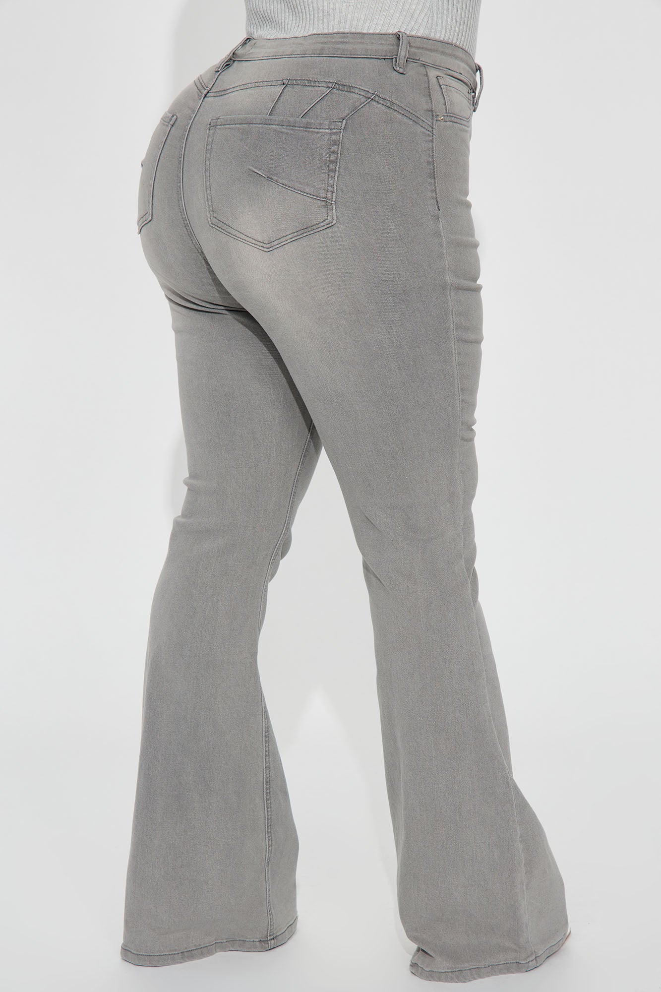 Audrey Booty Lifting Stretch Flare Jeans - Grey - Image 8