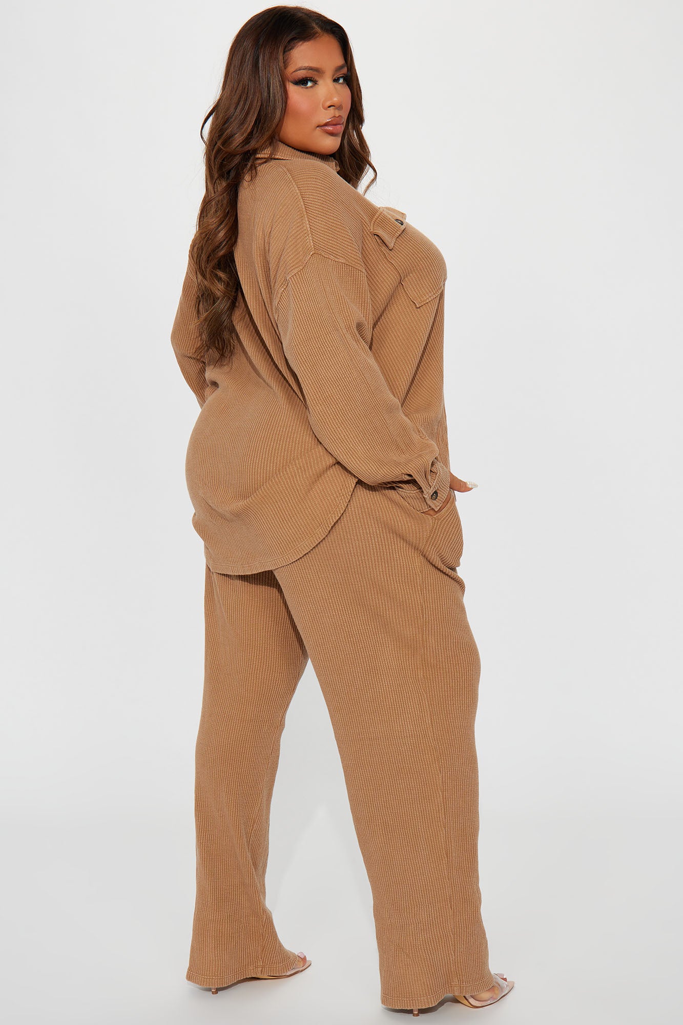 Kaylah Thermal Pant Set - Brown - Image 6
