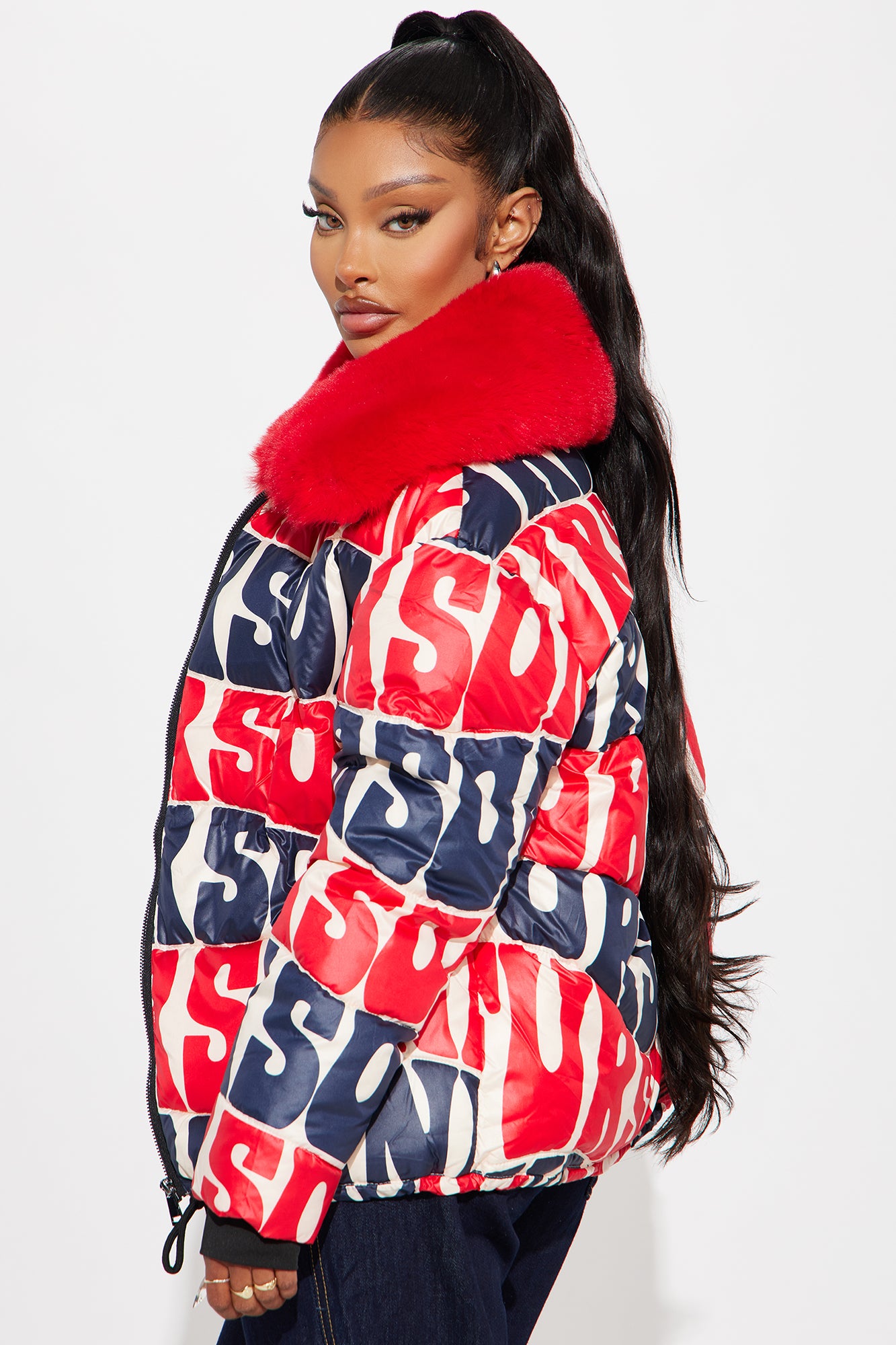 What You Say Puffer - Red/combo - Image 4