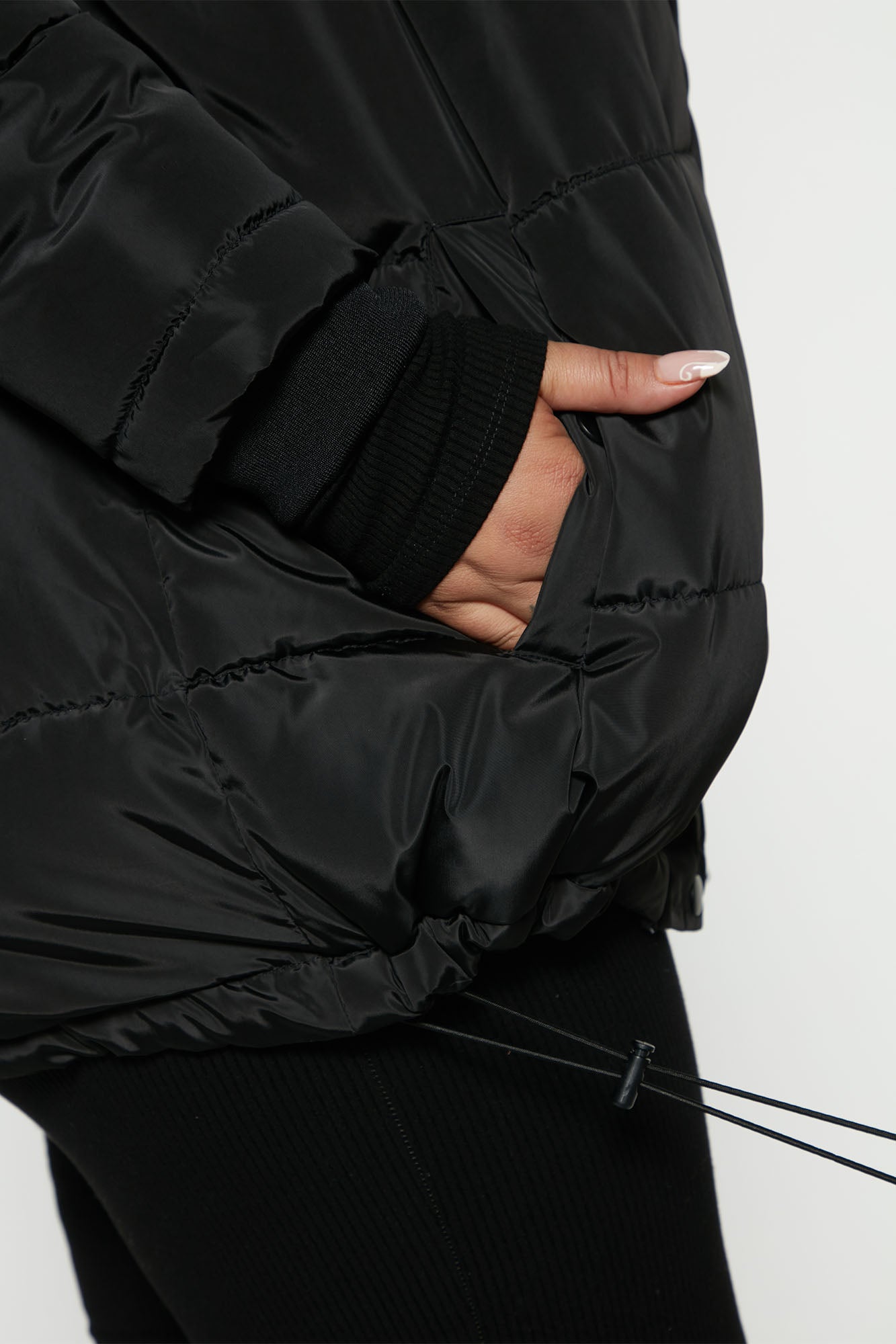 Speak My Mind Puffer Jacket - Black - Image 8