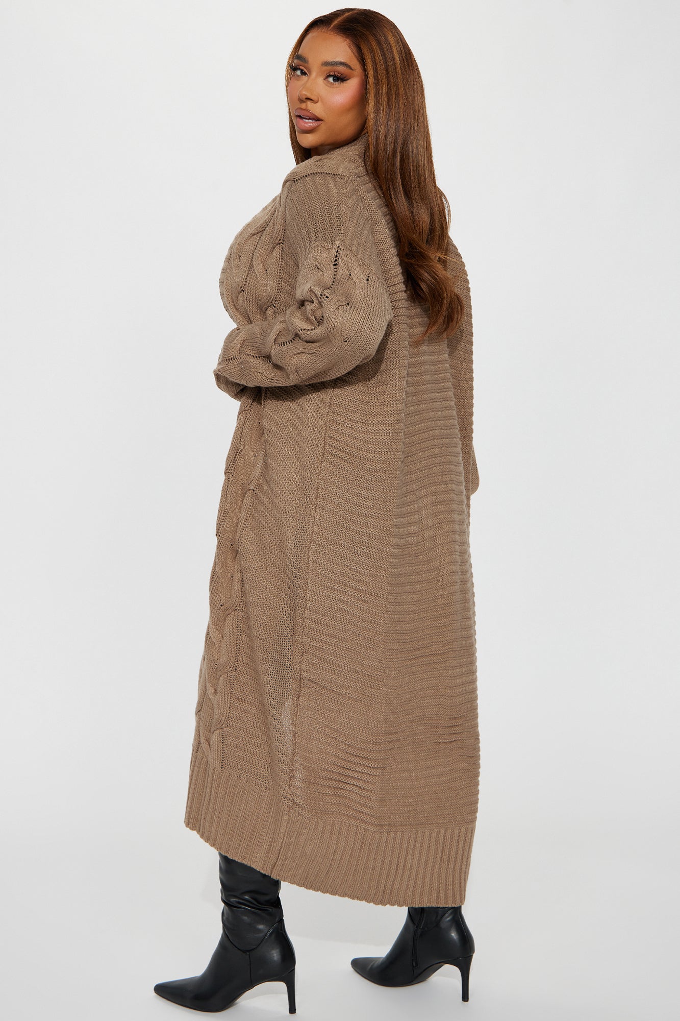 Aneria Long Cardigan - Taupe - Image 6