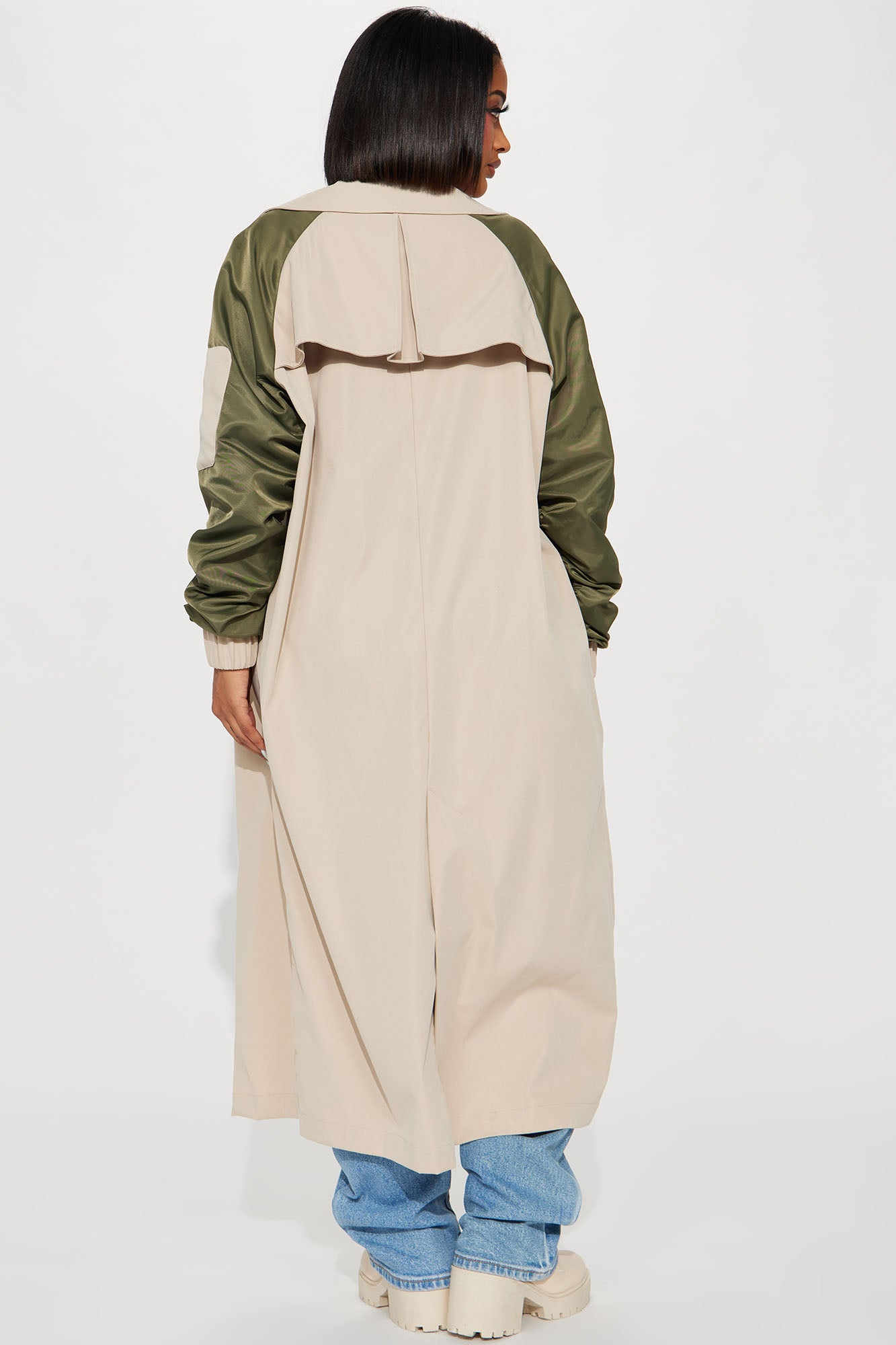So Caught Up Trench Coat - Khaki/combo - Image 3