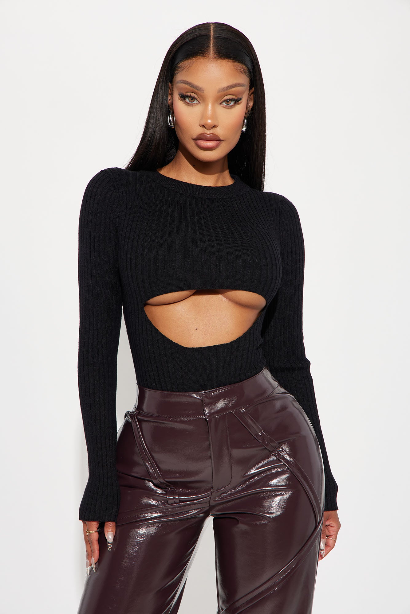 Sydney Sweater Bodysuit - Black - Image 3