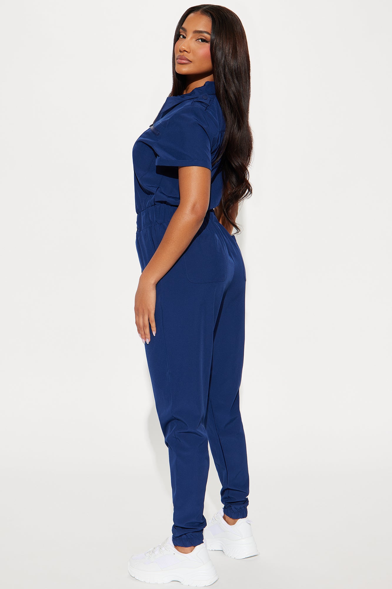 On Call Stretch Uniform Scrub Jumpsuit - Navy - Image 3