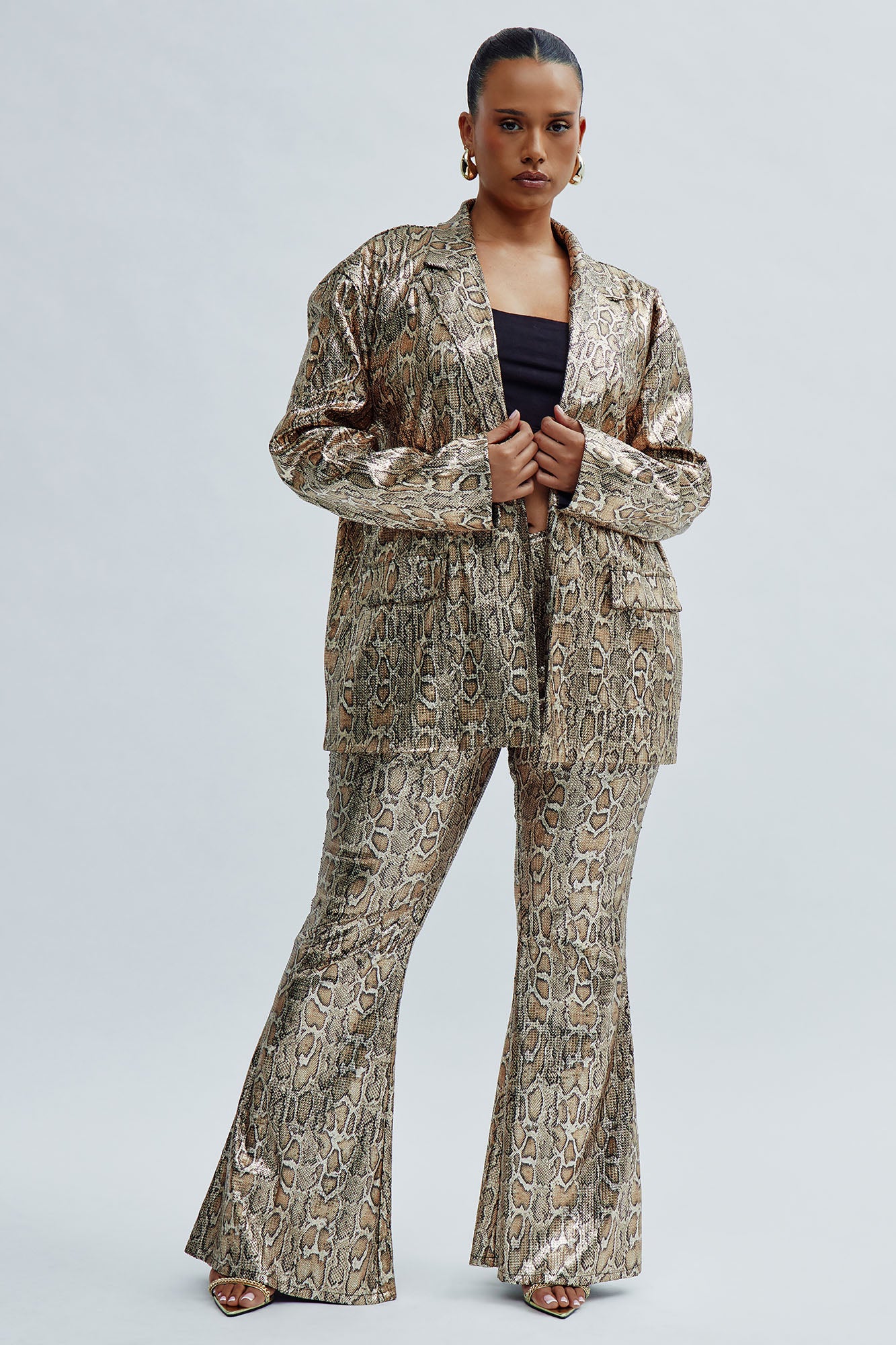 Hard To Get Leopard Sequin Blazer - Taupe/combo - Image 8