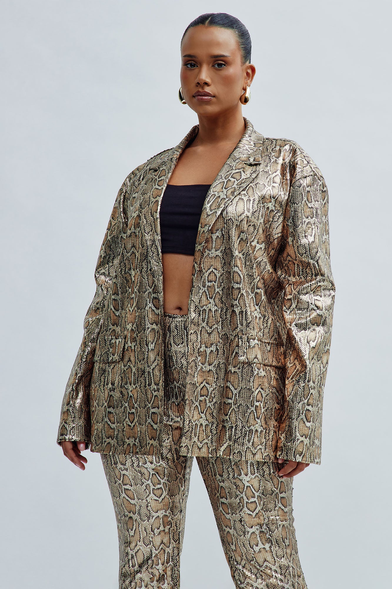 Hard To Get Leopard Sequin Blazer - Taupe/combo - Image 7