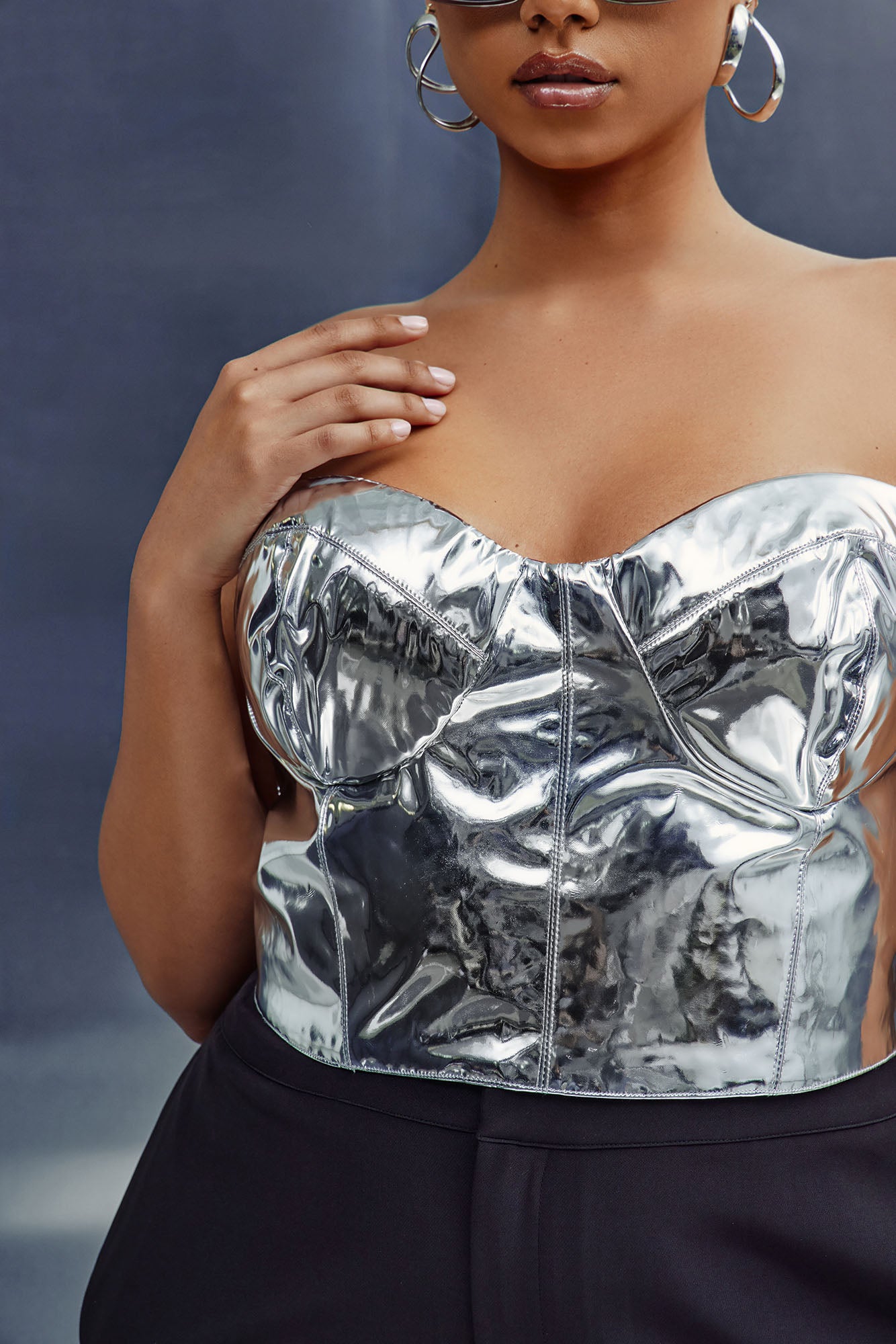 Reflective Nights Corset Top - Silver - Image 5