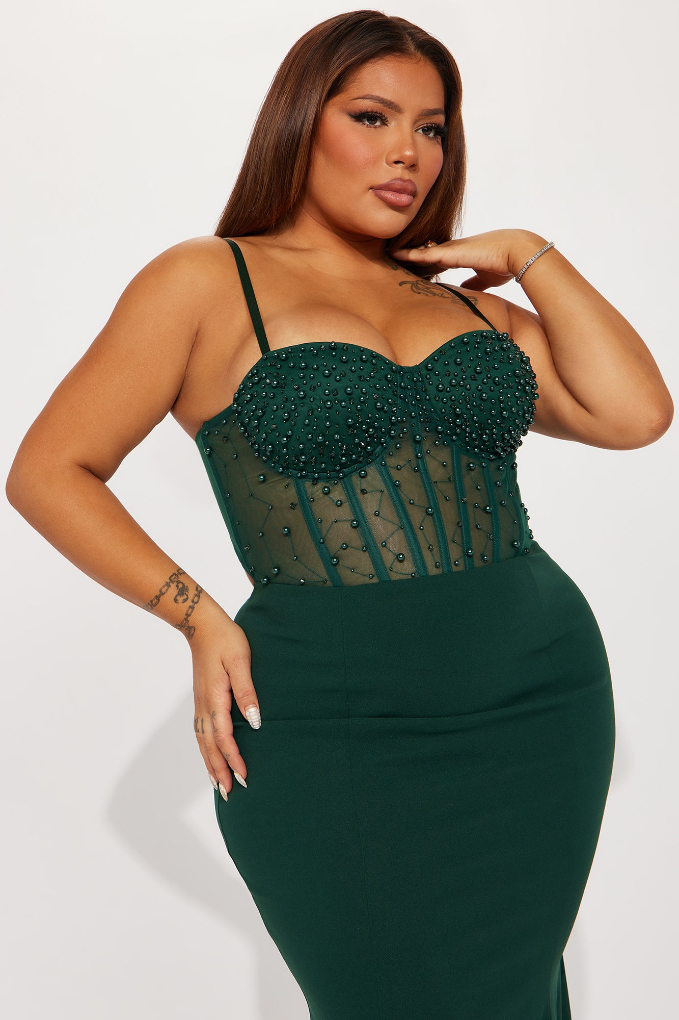 Bella Embellished Gown - Hunter - Image 5