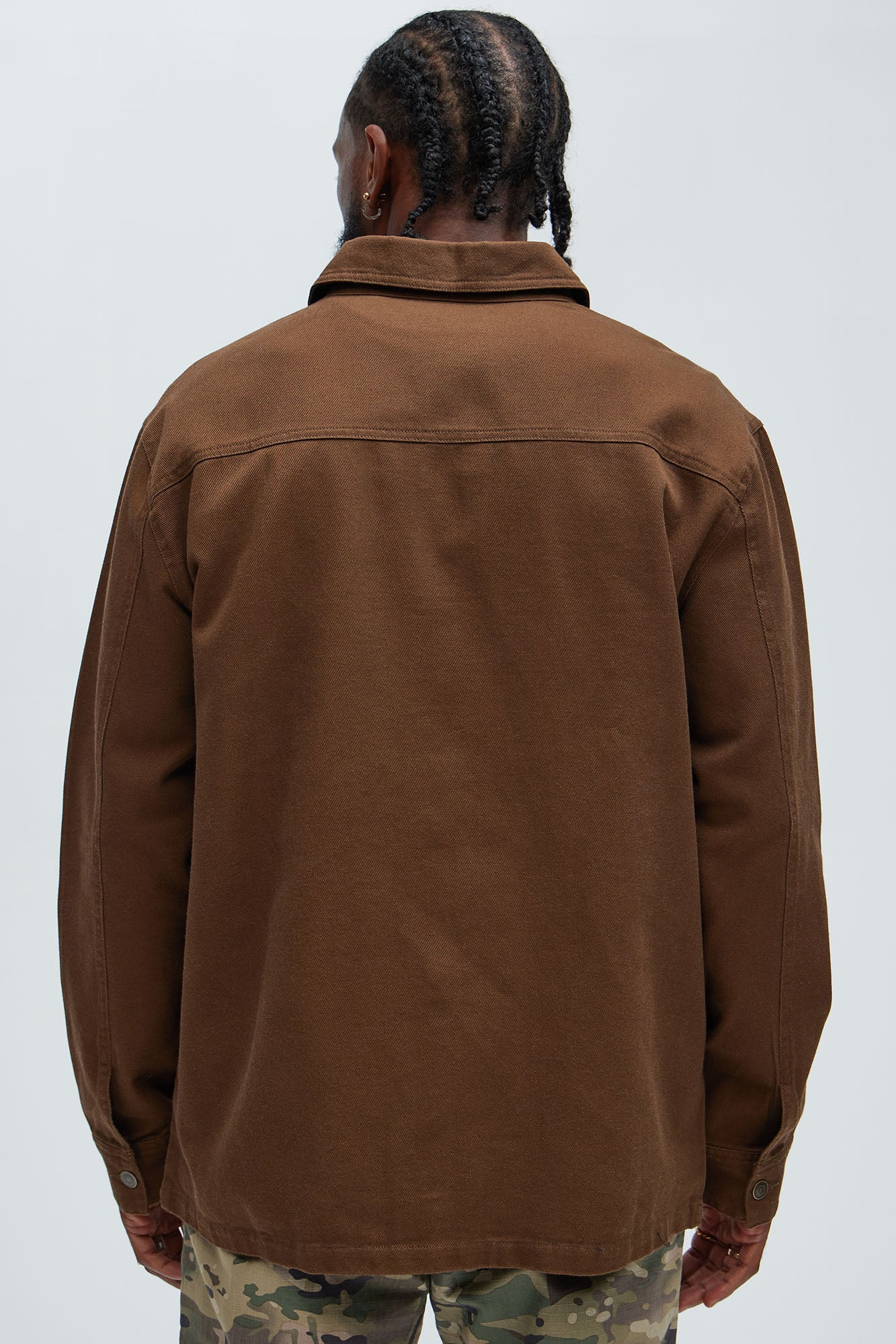 Yorktown Twill Button Up Shirt - Brown - Image 4
