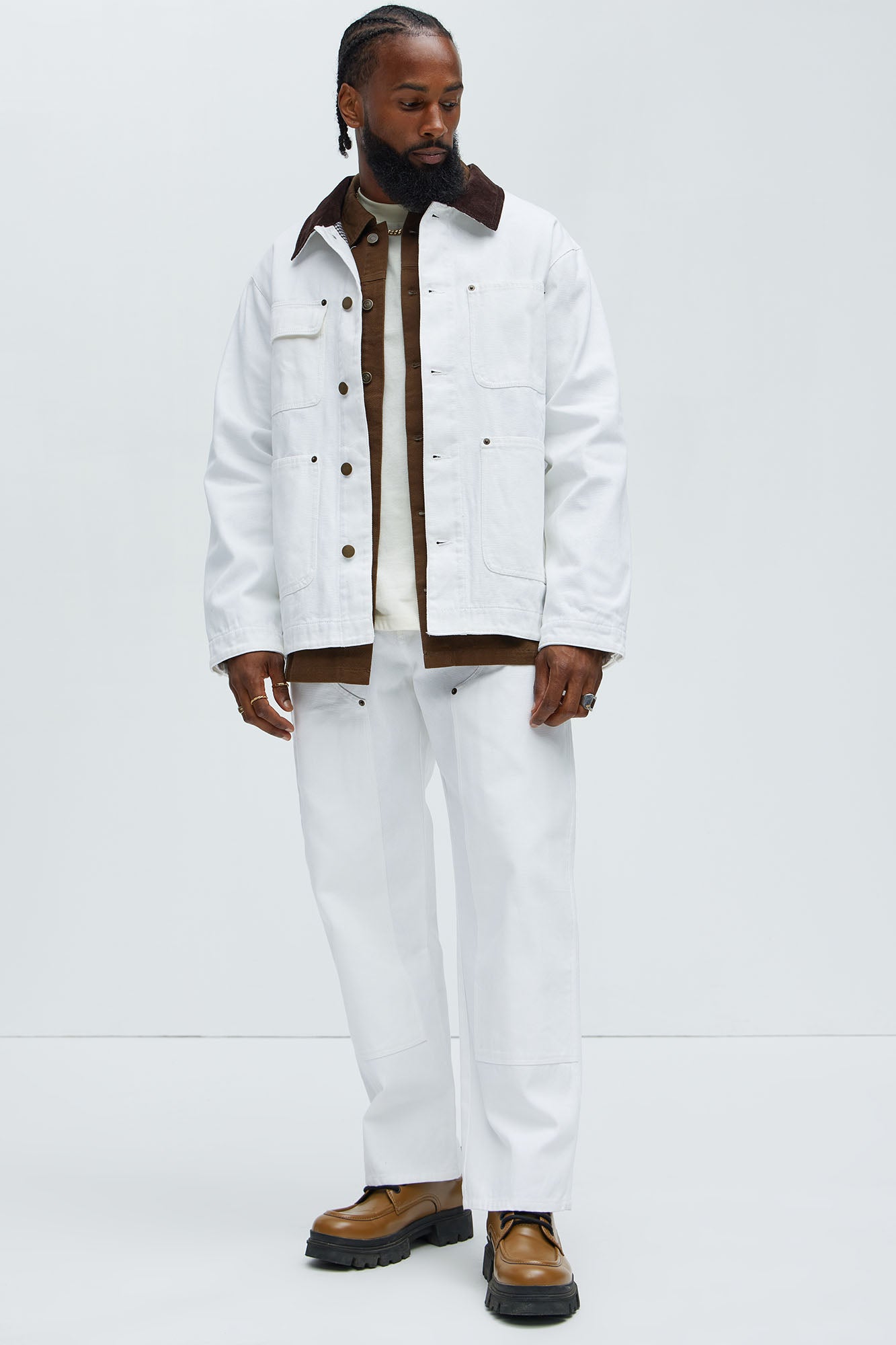 Alexander Utility Canvas Chore Jacket - White - Image 6