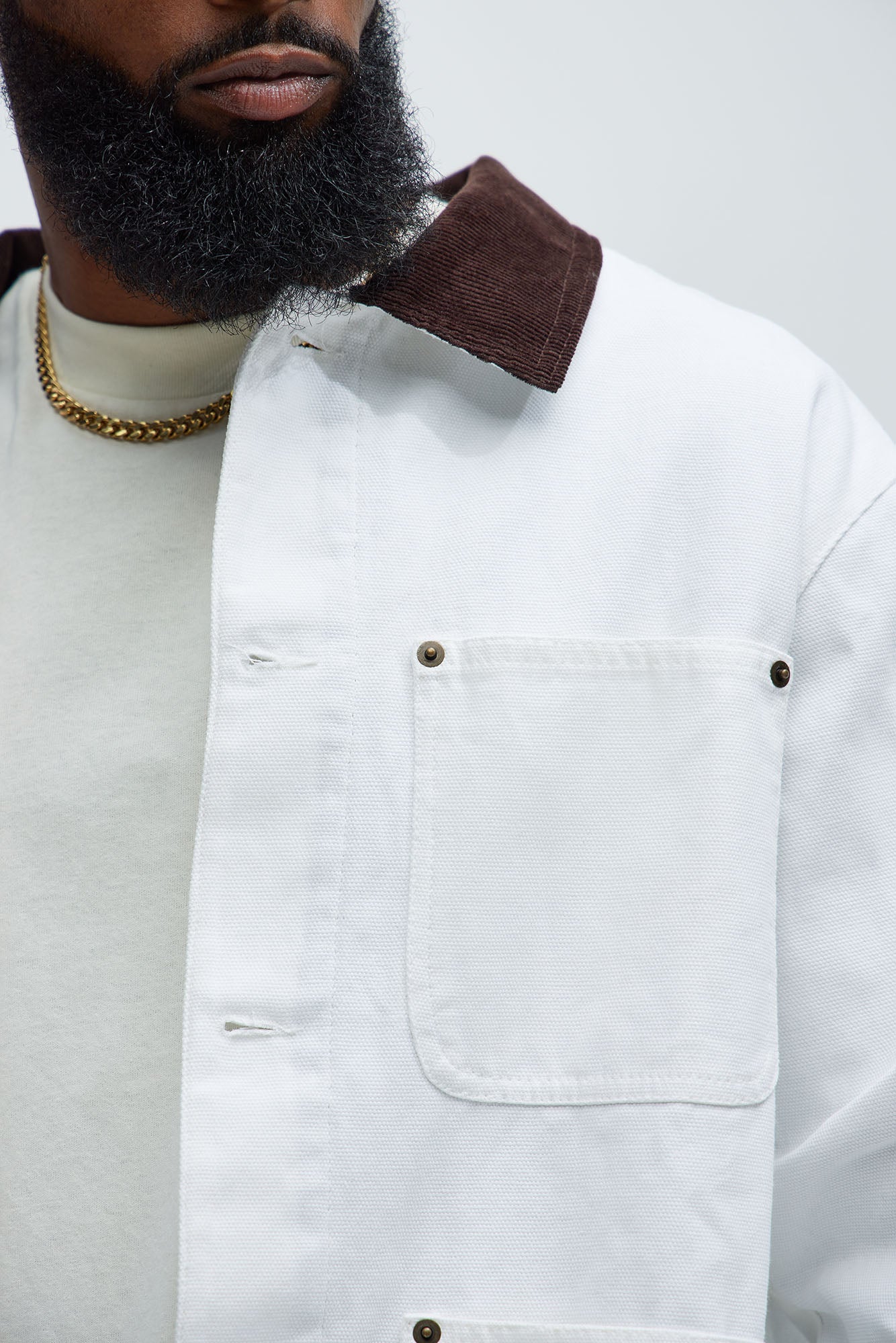 Alexander Utility Canvas Chore Jacket - White - Image 7
