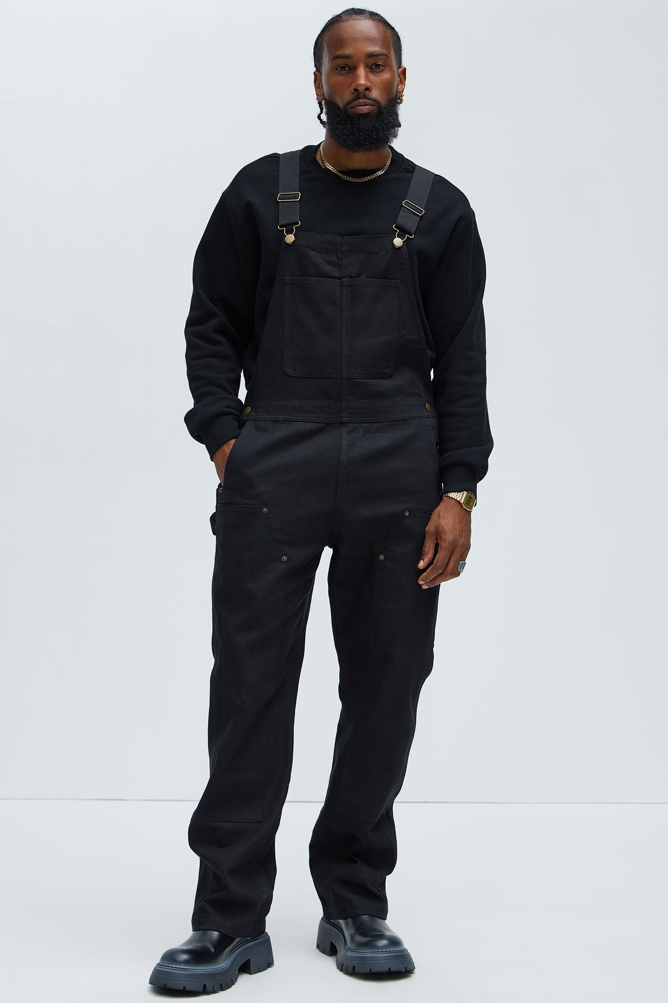 Alexander Utility Canvas Overalls - Black - Image 5