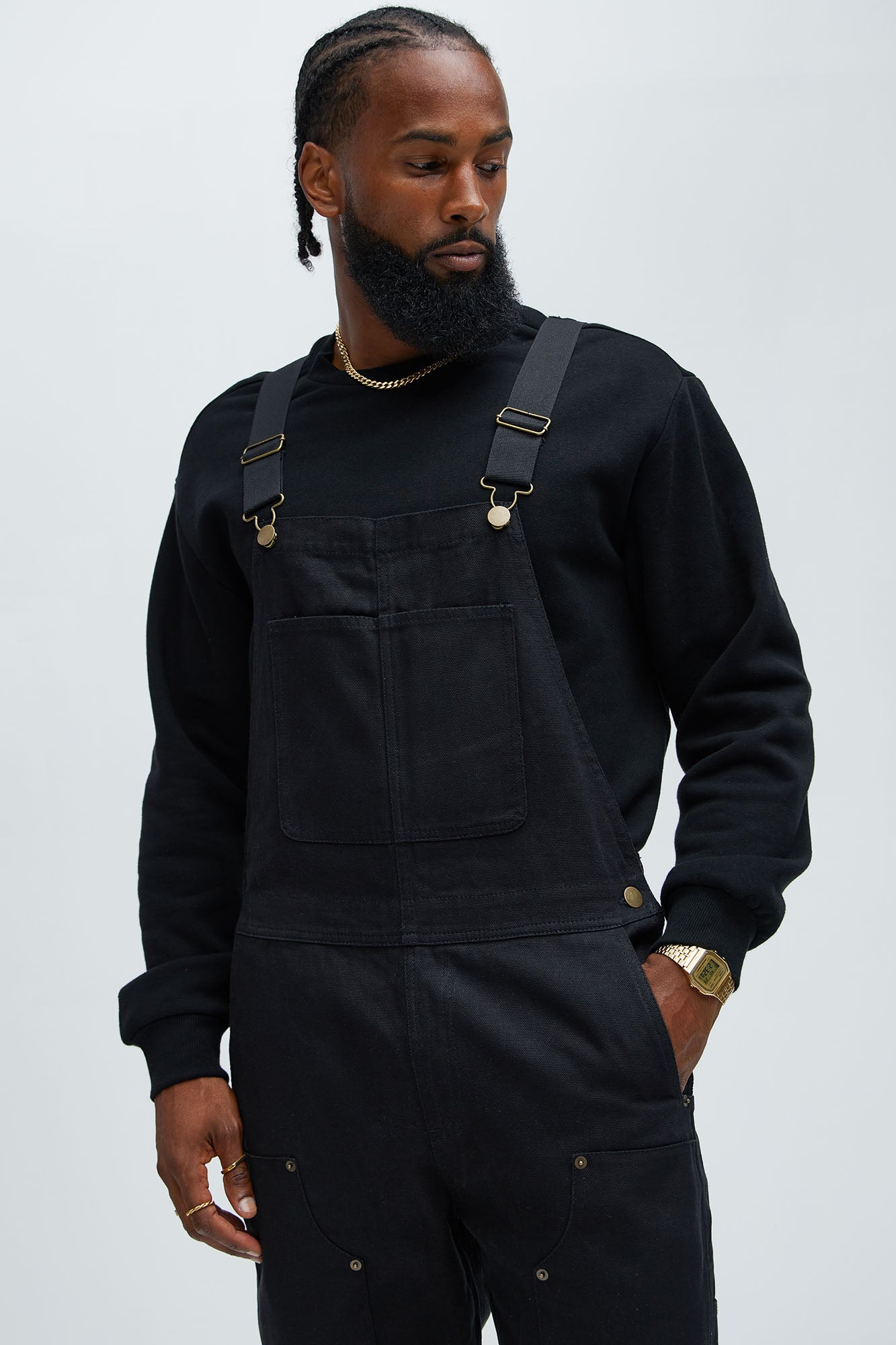 Alexander Utility Canvas Overalls - Black - Image 6