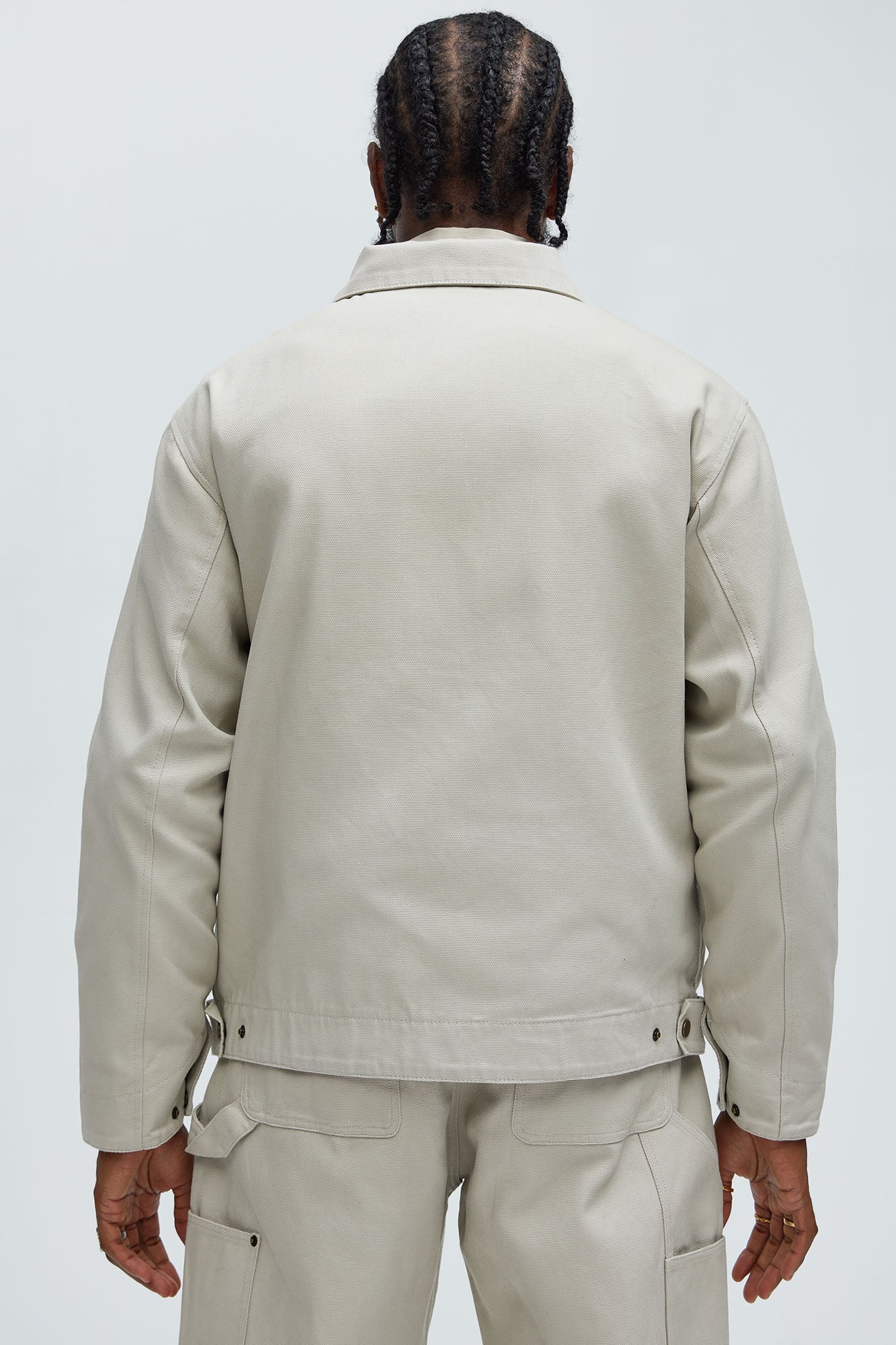 Alexander Utility Canvas Zip Work Jacket - Off White - Image 9