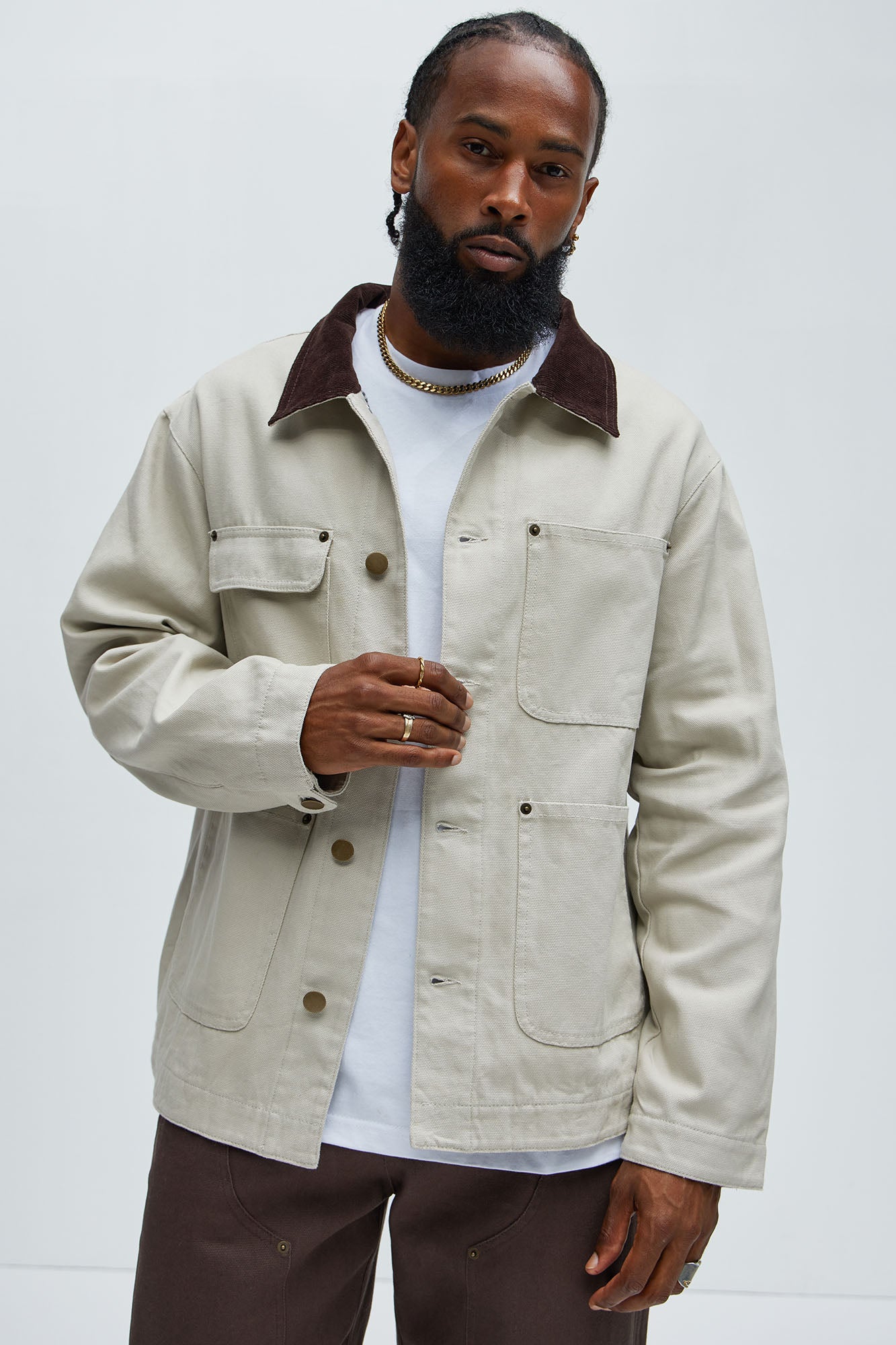 Alexander Utility Canvas Chore Jacket - Off White - Image 6