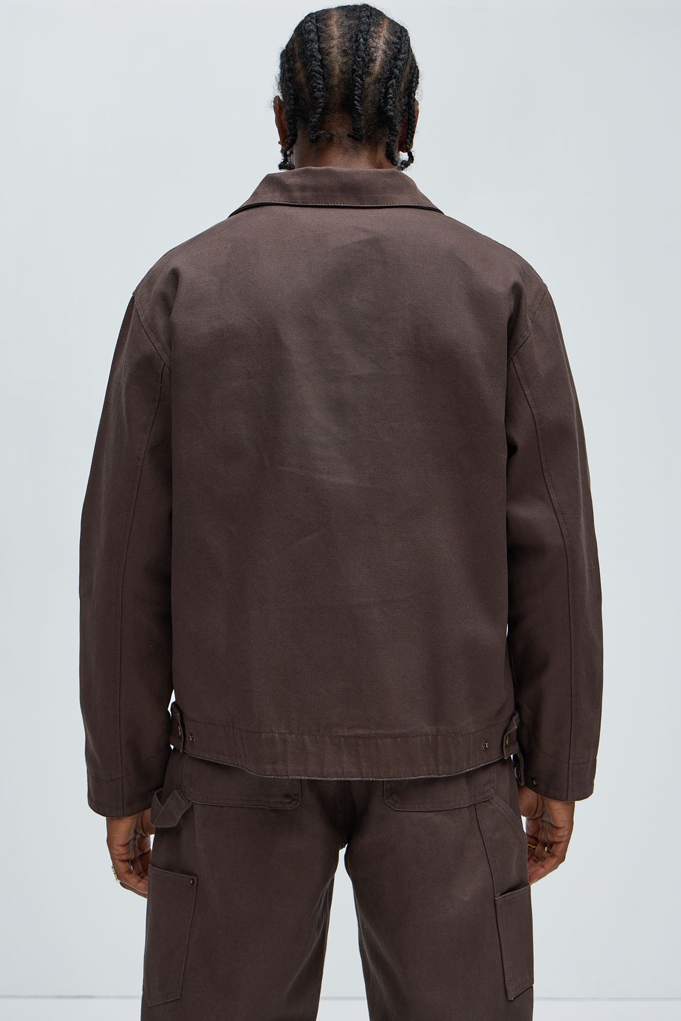 Alexander Utility Canvas Zip Work Jacket - Brown - Image 9