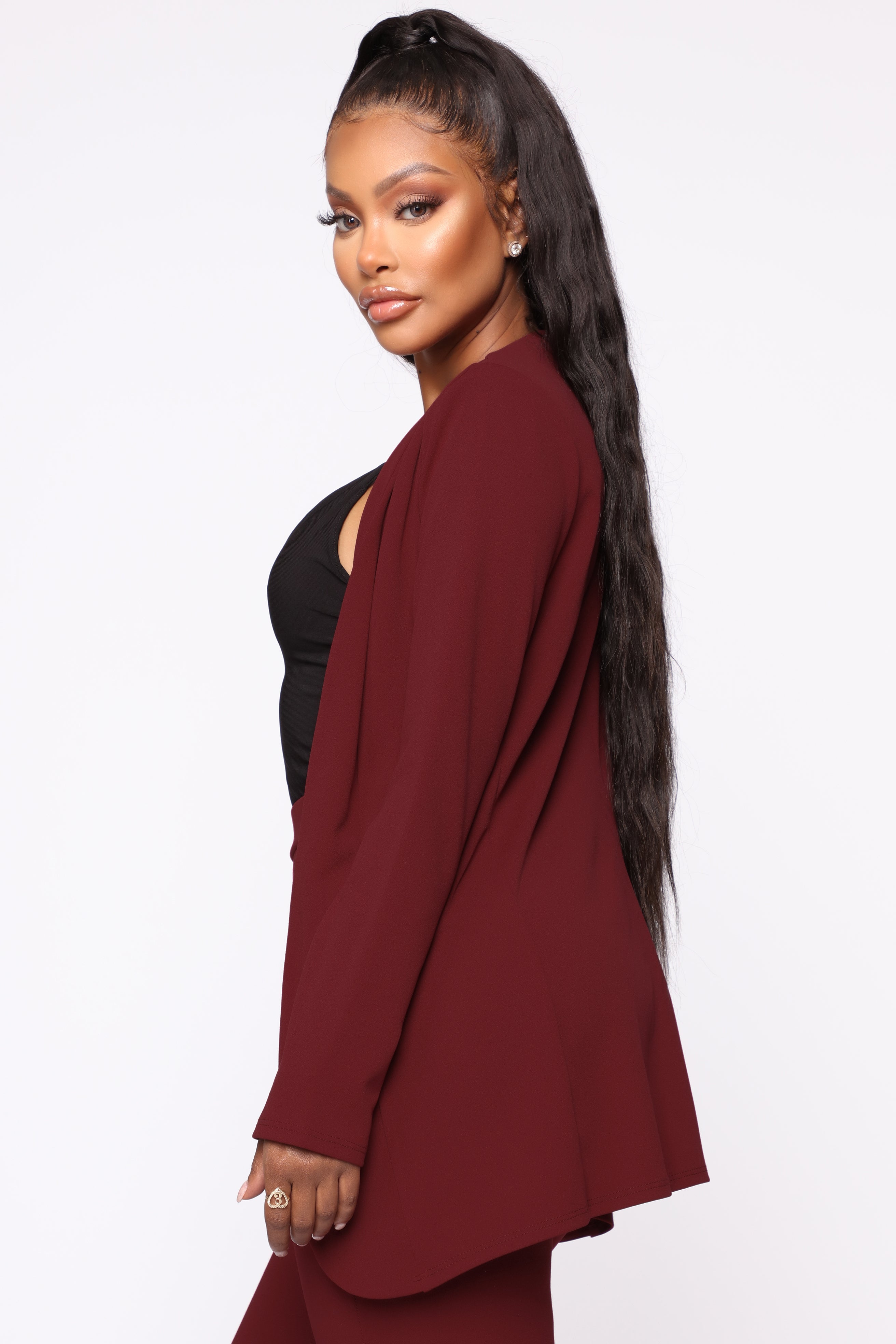 Payin' It Forward Blazer Set - Burgundy - Image 4