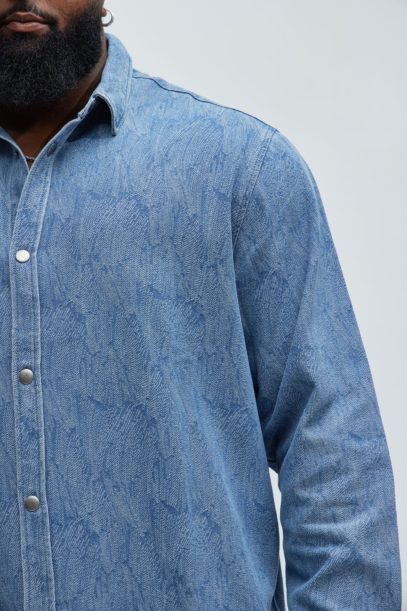 Water Brush Denim Shirt - Light Blue - Image 7