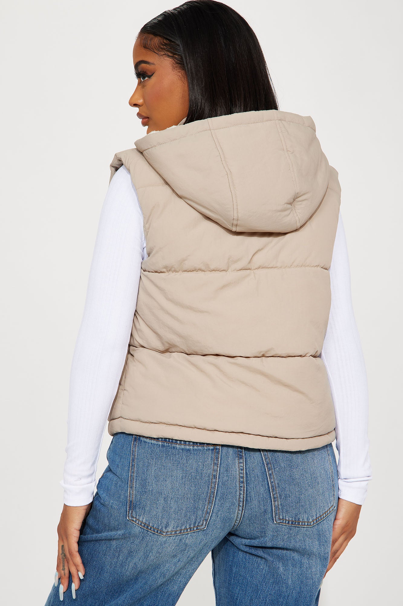 Airport Stops Puffer Vest - Khaki - Image 3