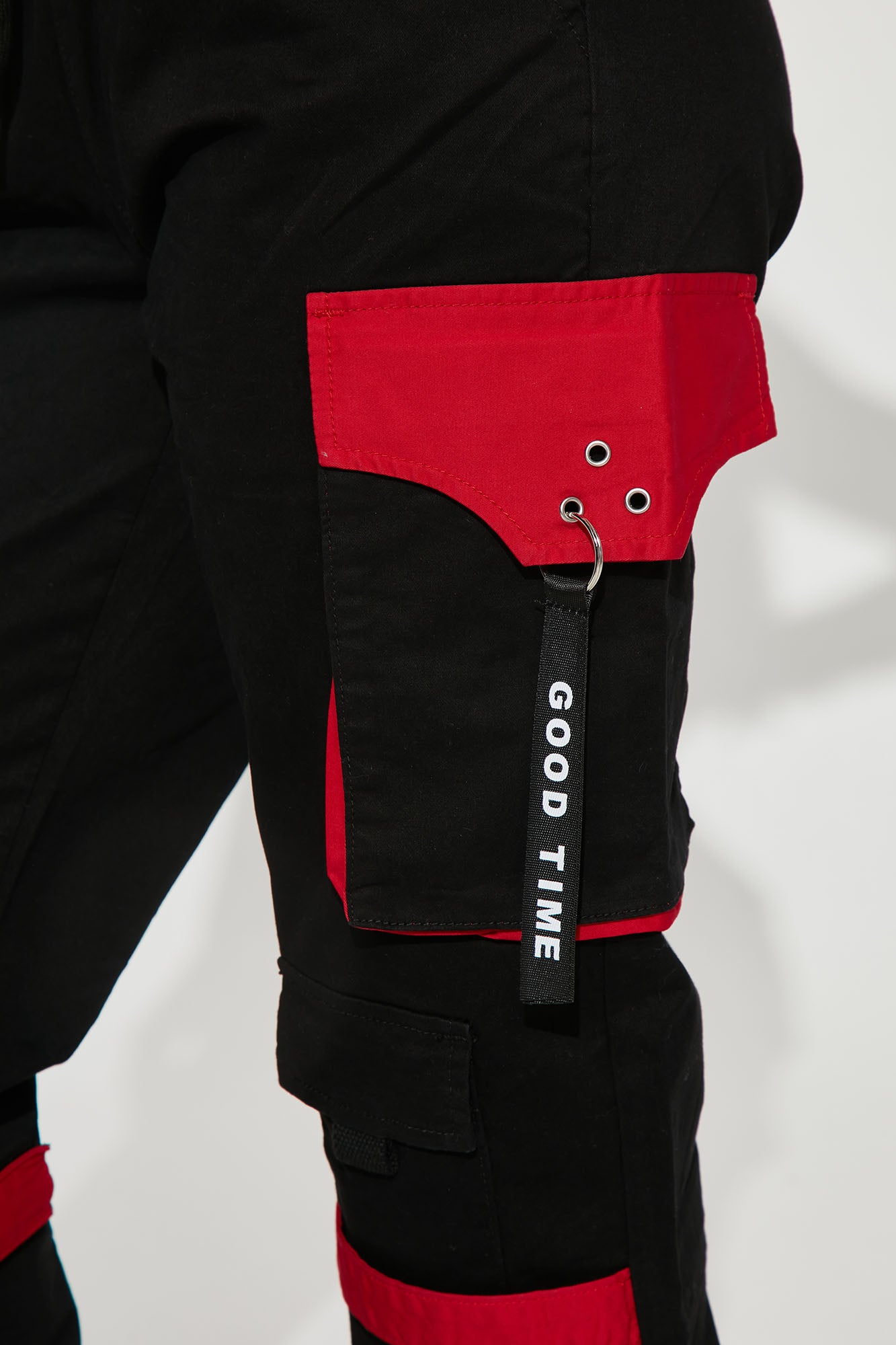 Can't Get With You Cargo Pant - Black/Red - Image 3