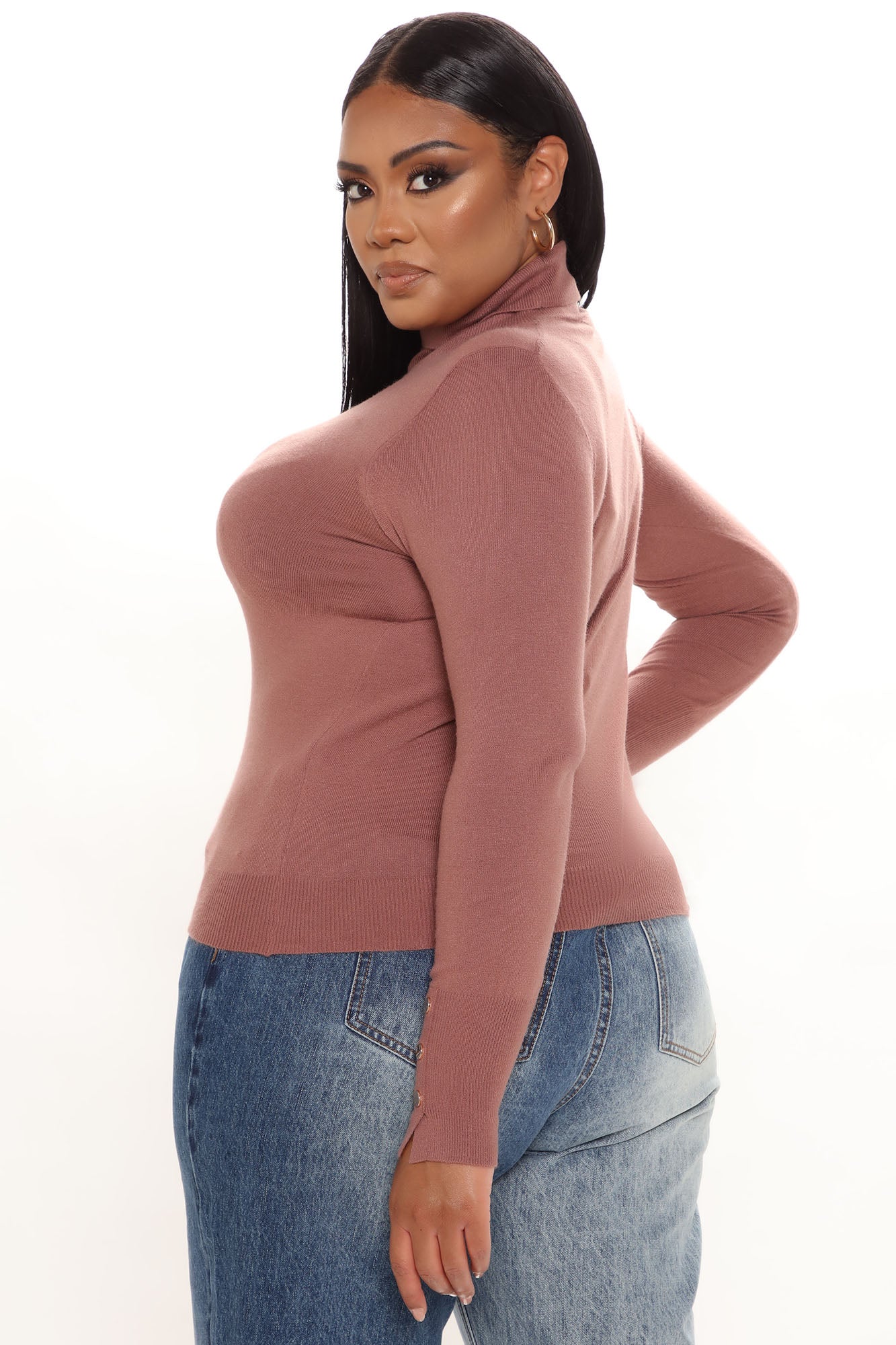 Meet Me Somewhere Turtle Neck Sweater - Mauve - Image 9