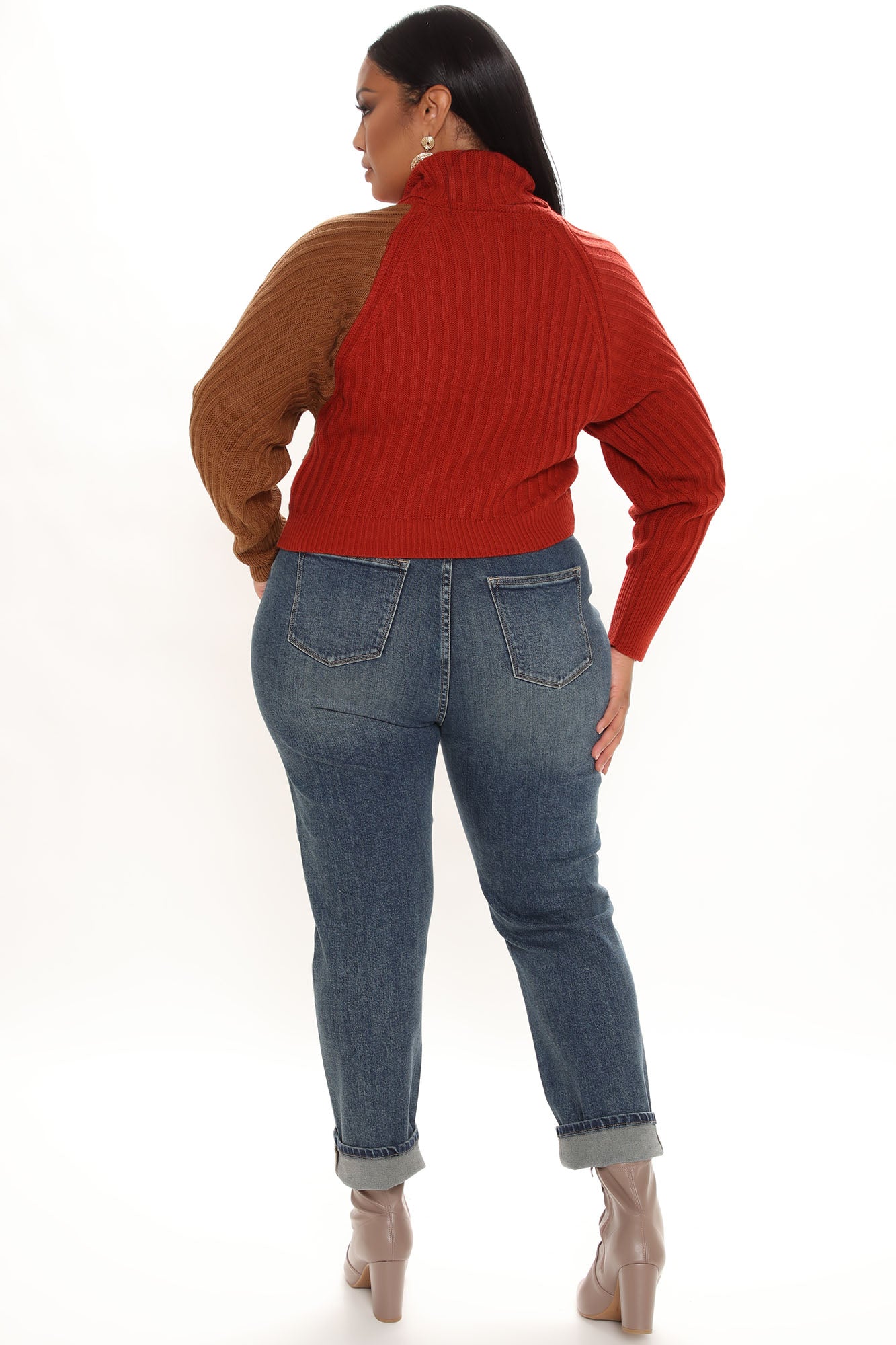 Cross Roads Turtleneck Sweater - Rust/combo - Image 7