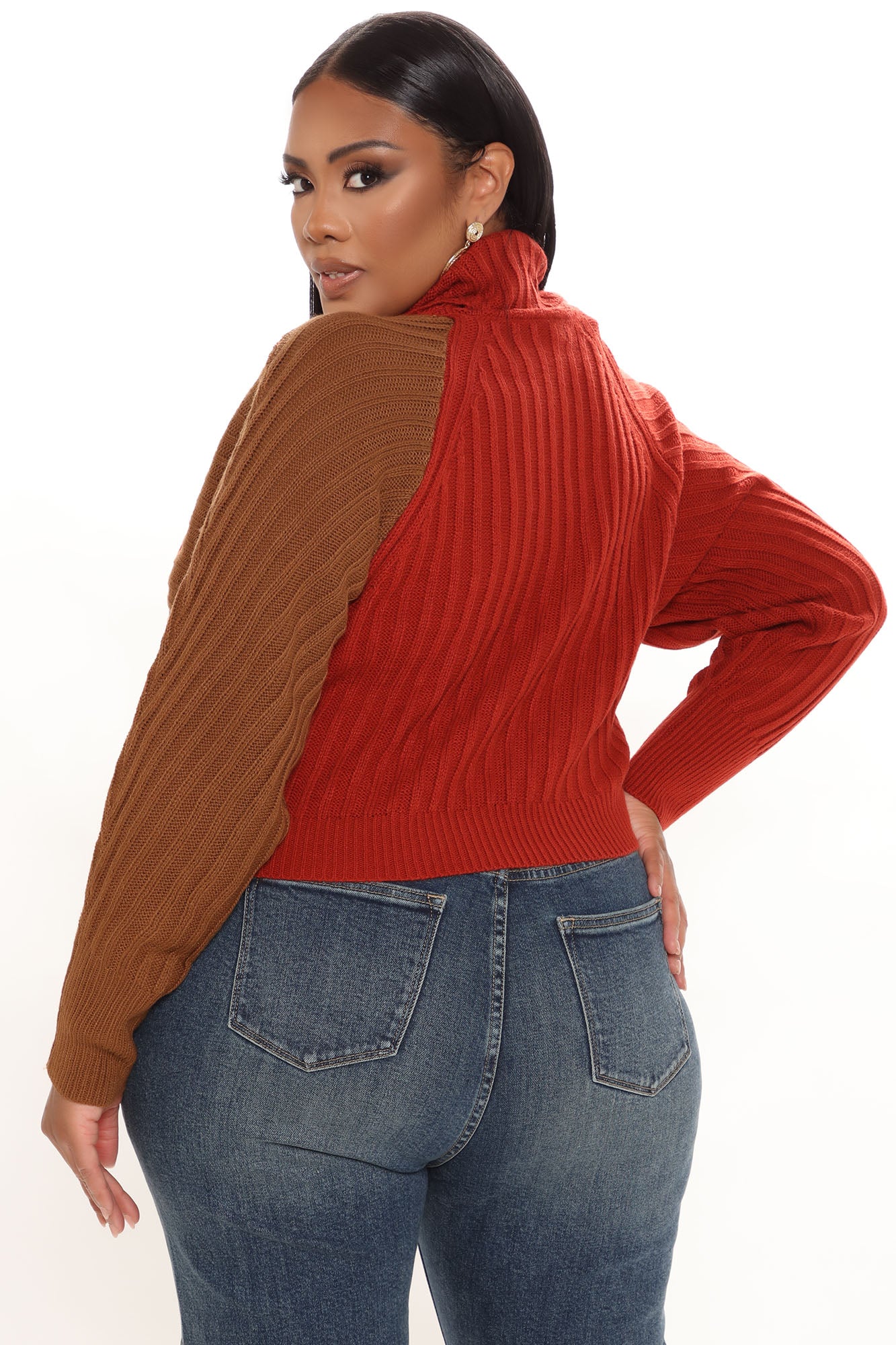 Cross Roads Turtleneck Sweater - Rust/combo - Image 8