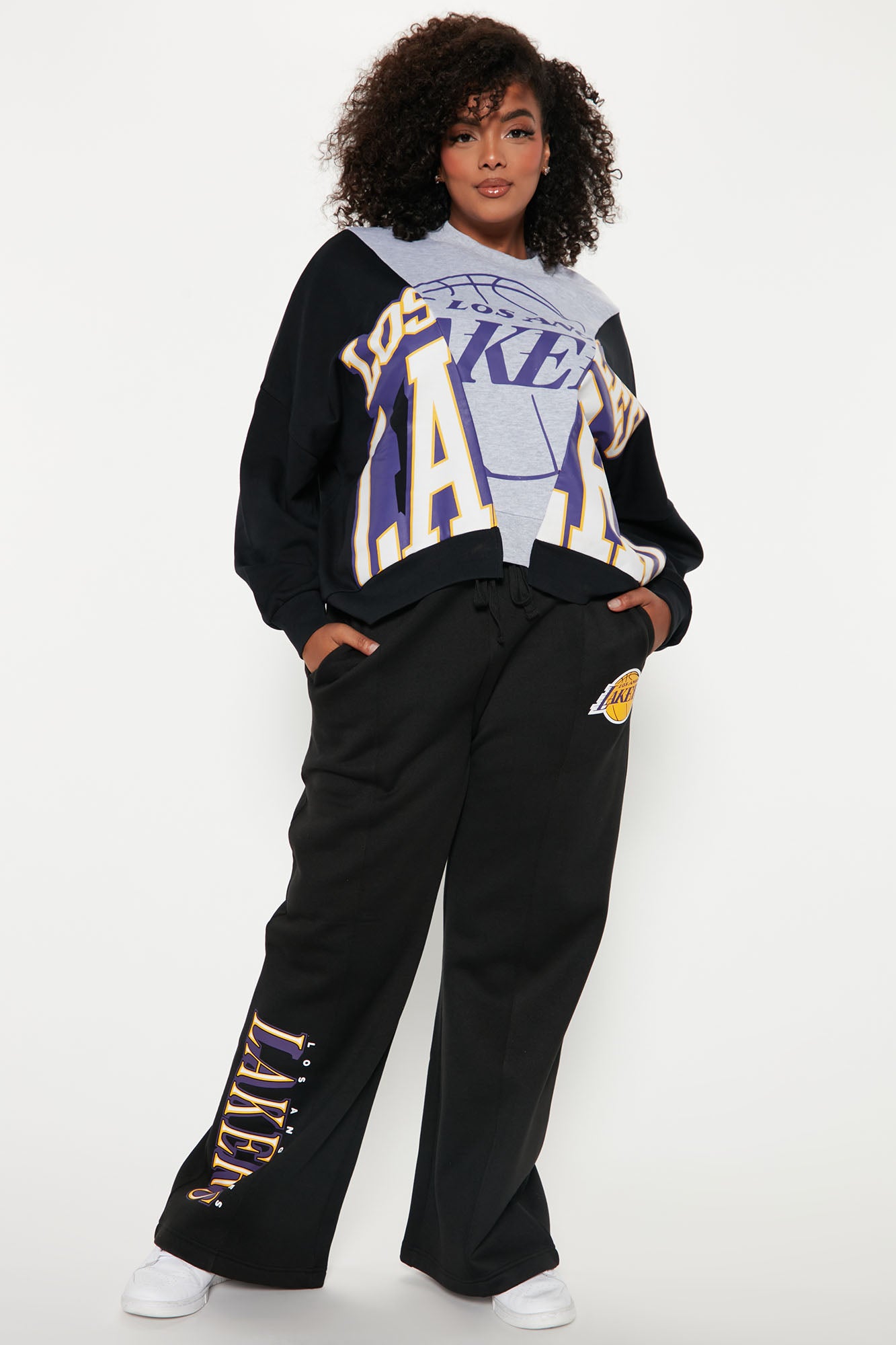 Lakers Splice Sweatshirt - Black/Grey - Image 8