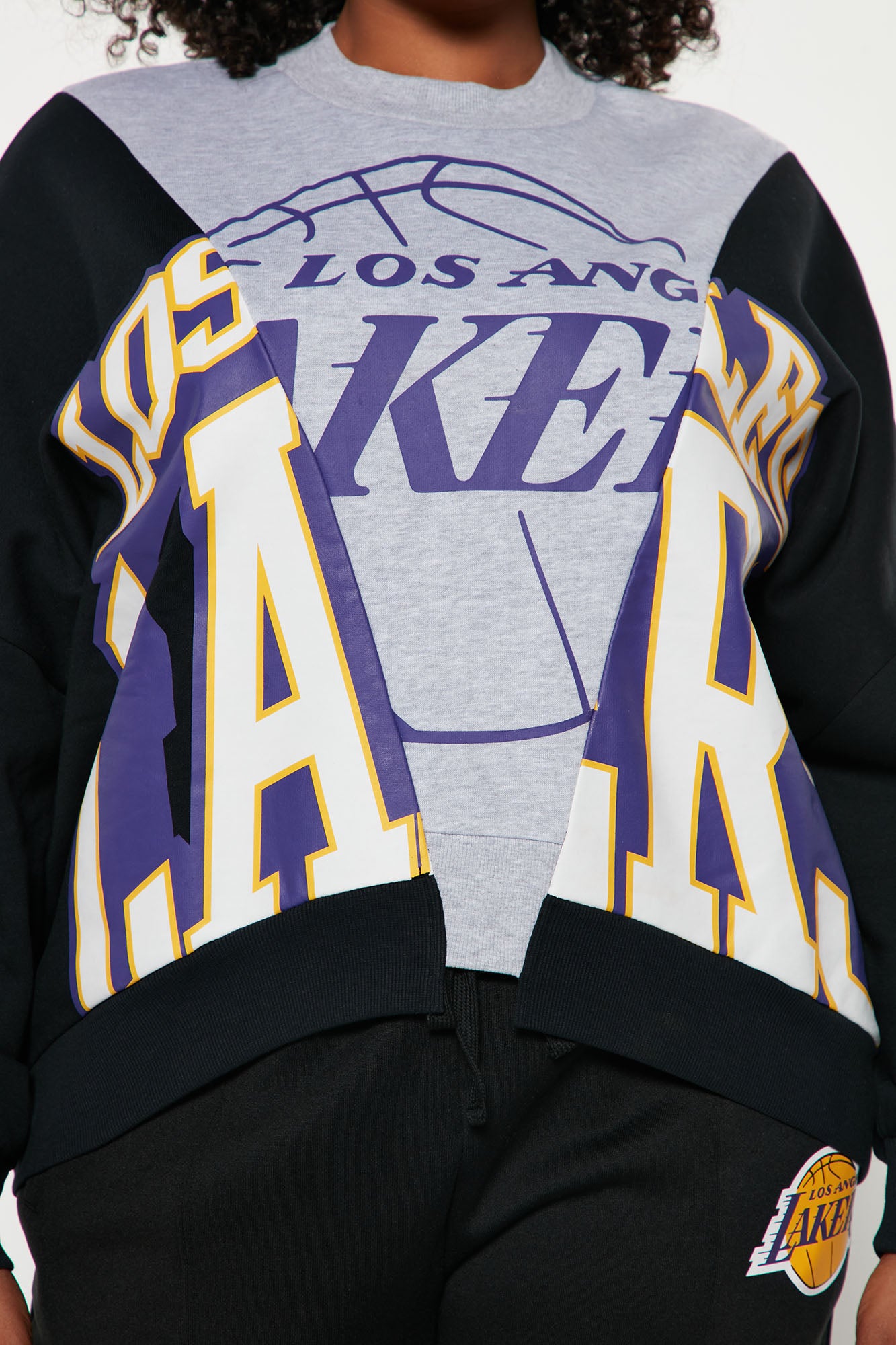 Lakers Splice Sweatshirt - Black/Grey - Image 9