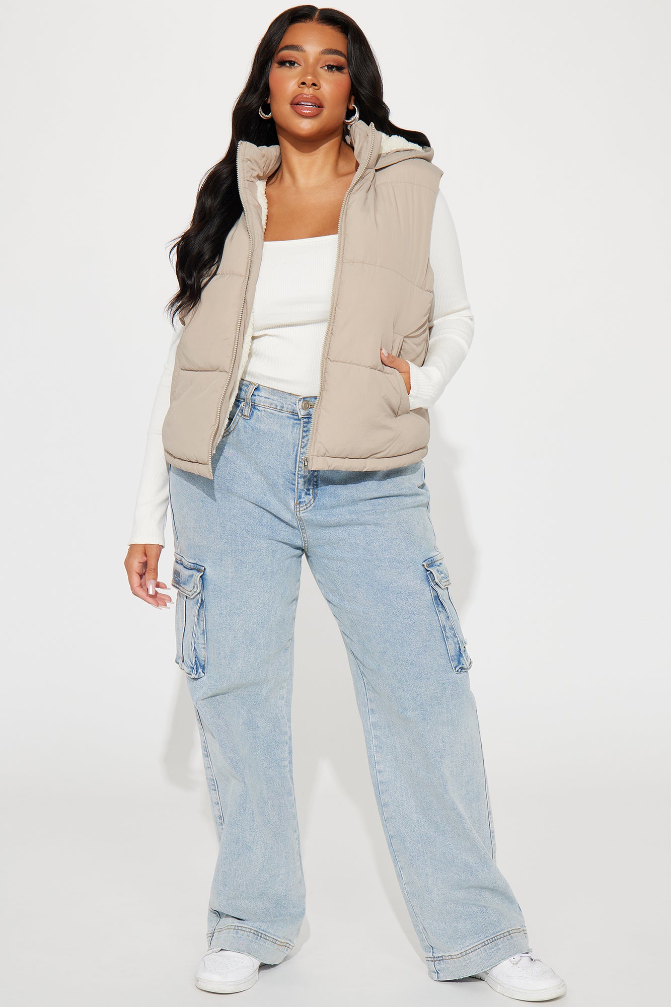 Airport Stops Puffer Vest - Khaki - Image 5