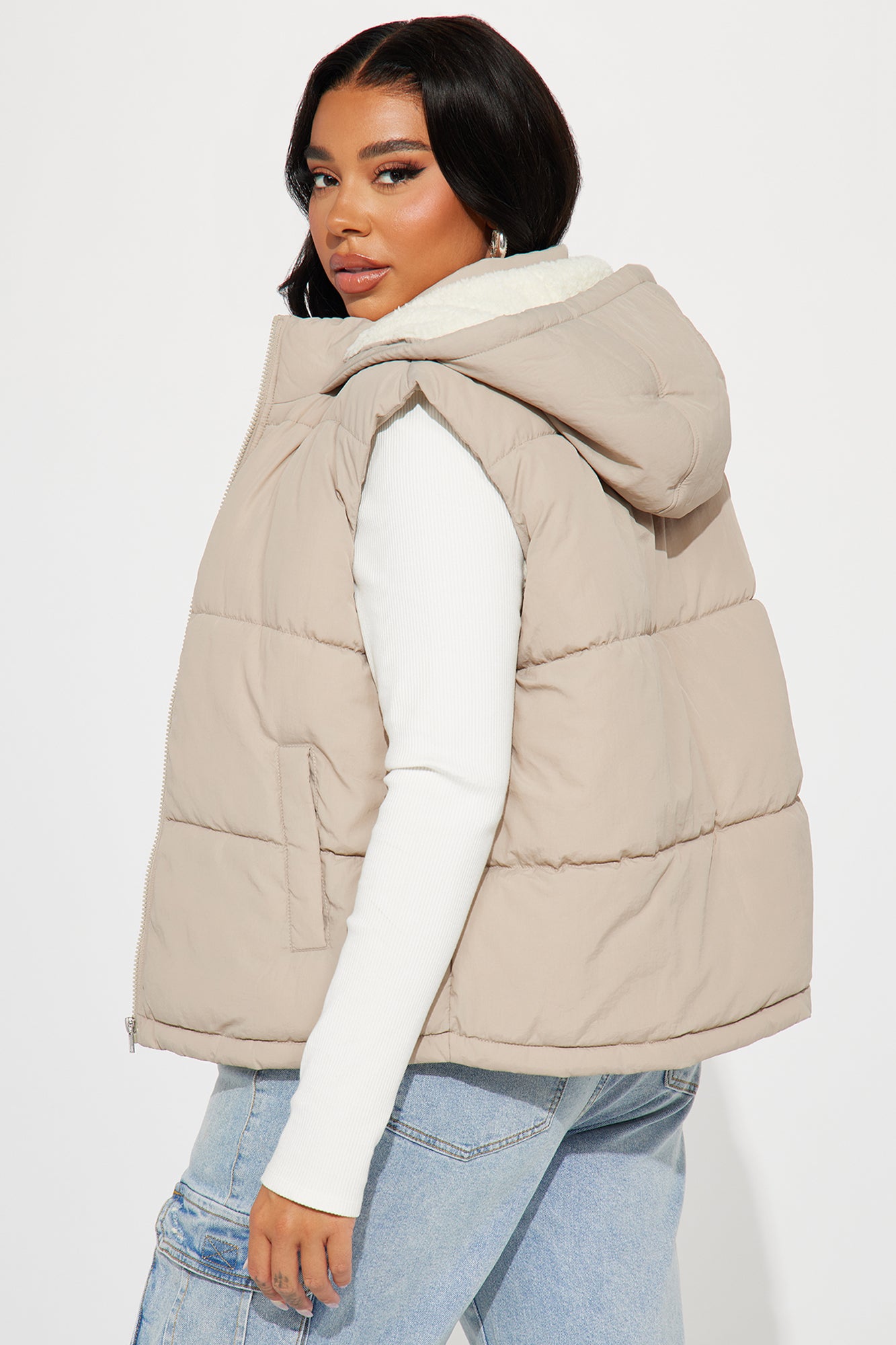 Airport Stops Puffer Vest - Khaki - Image 6