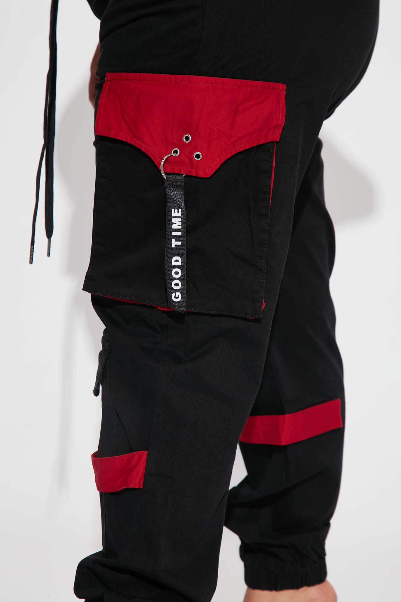 Can't Get With You Cargo Pant - Black/Red - Image 7