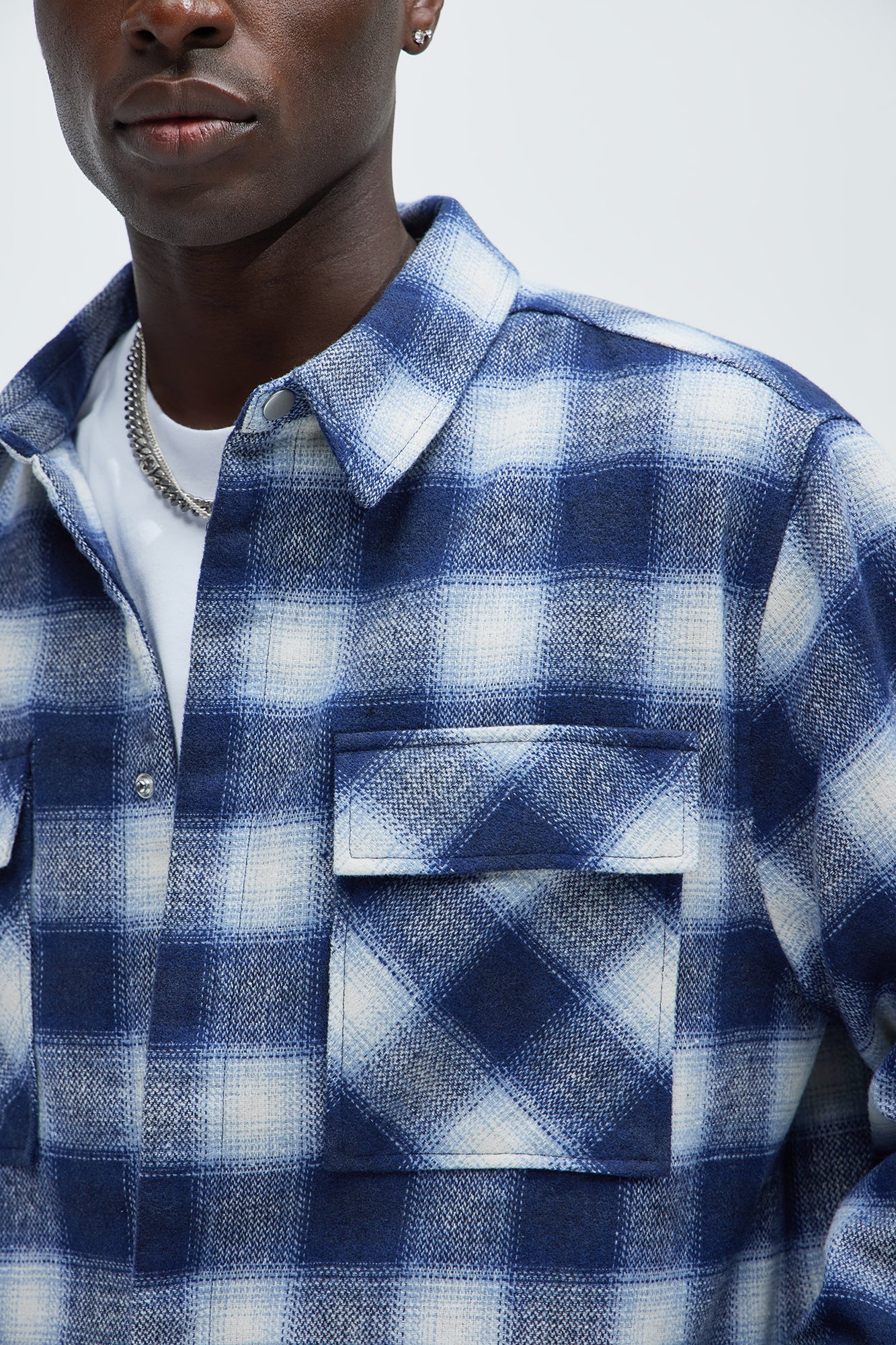 Cassnet Plaid Button Up Shirt - Blue/combo - Image 3
