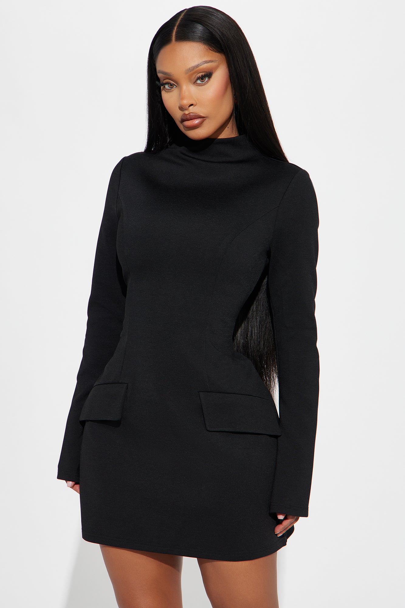 Above Average Ponte Mini Dress - Black - Image 3