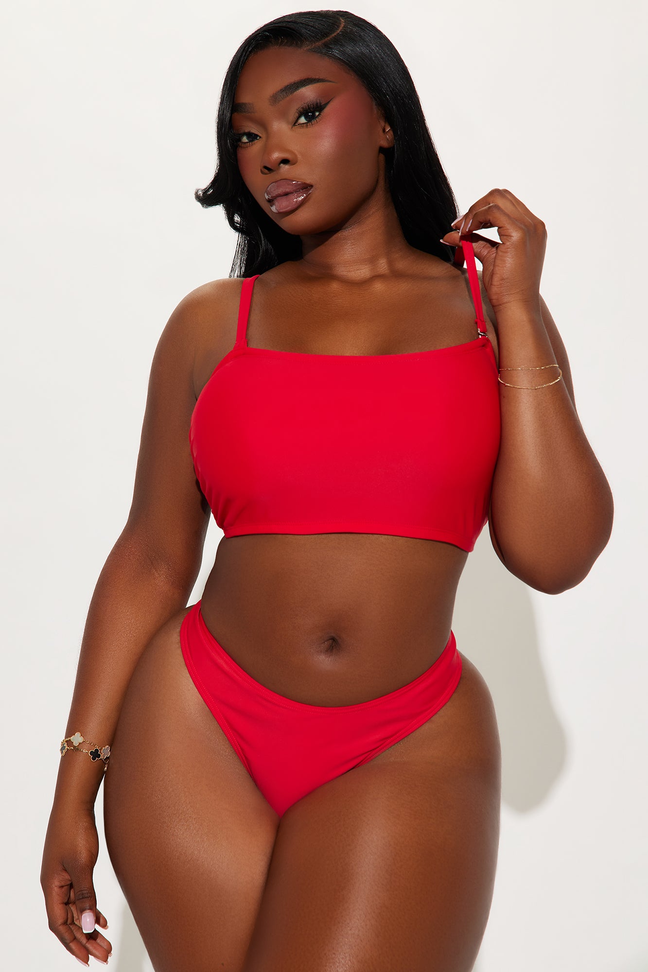 Maui Mix And Match Bandeau Bikini Top - Red - Image 5