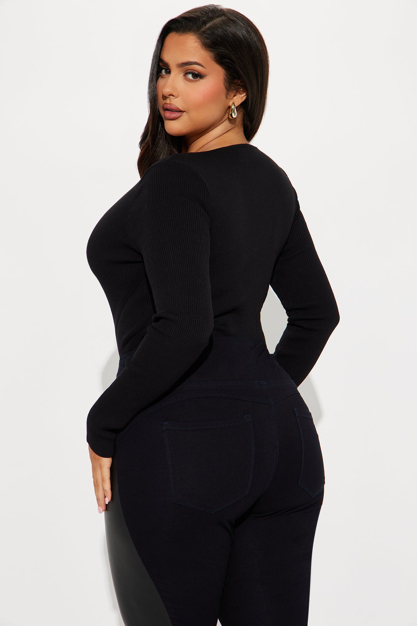 Tory Sweater Bodysuit - Black - Image 10