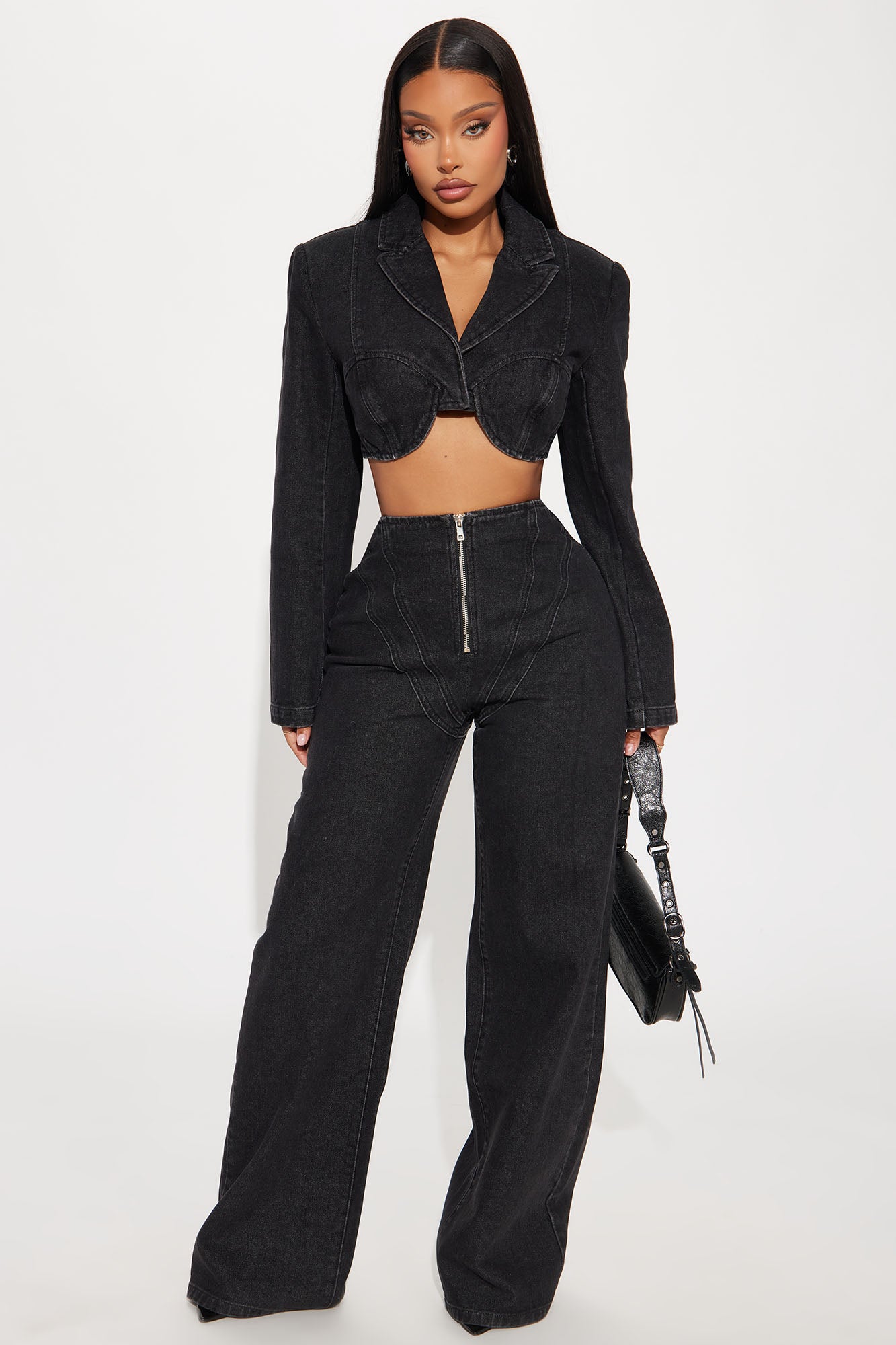 Block You Out Non Stretch Denim Bolero Jacket - Dark Wash - Image 3