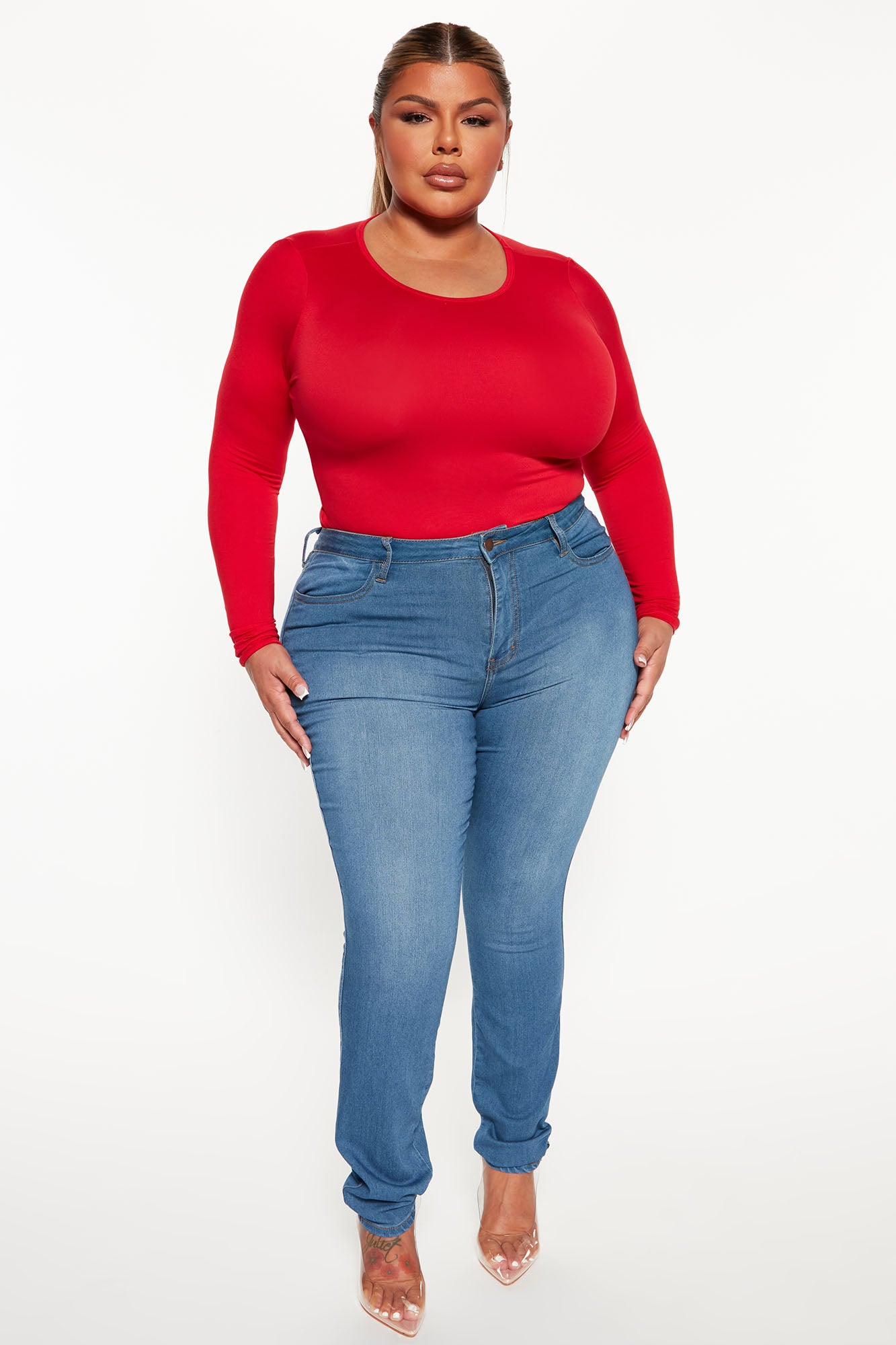 Don't Be Basic Bodysuit - Red - Image 6