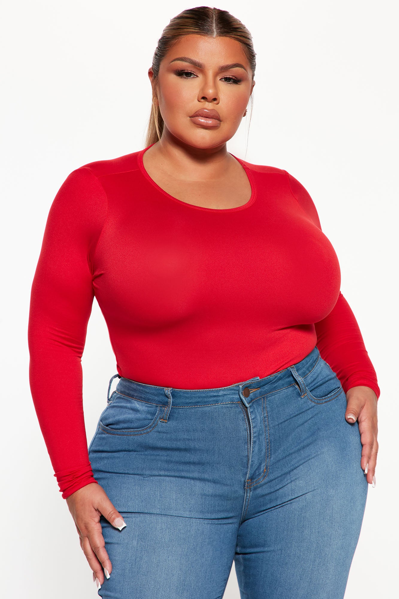 Don't Be Basic Bodysuit - Red - Image 7