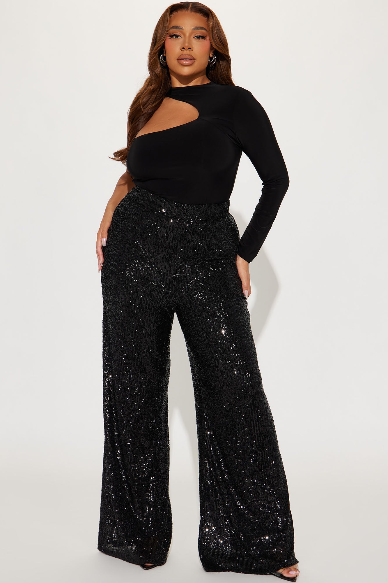 After Glow Sequin Flare Pant - Black - Image 4