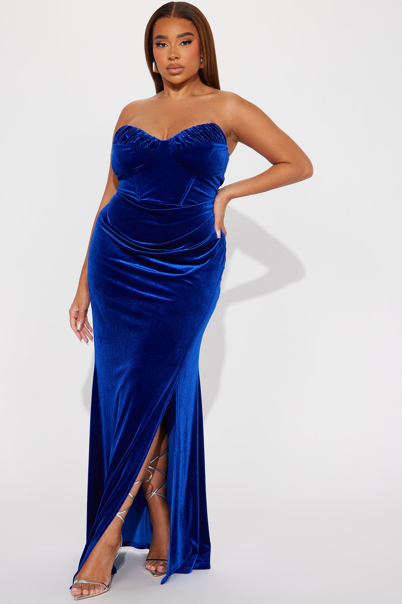 Cassie Velvet Gown - Royal - Image 4
