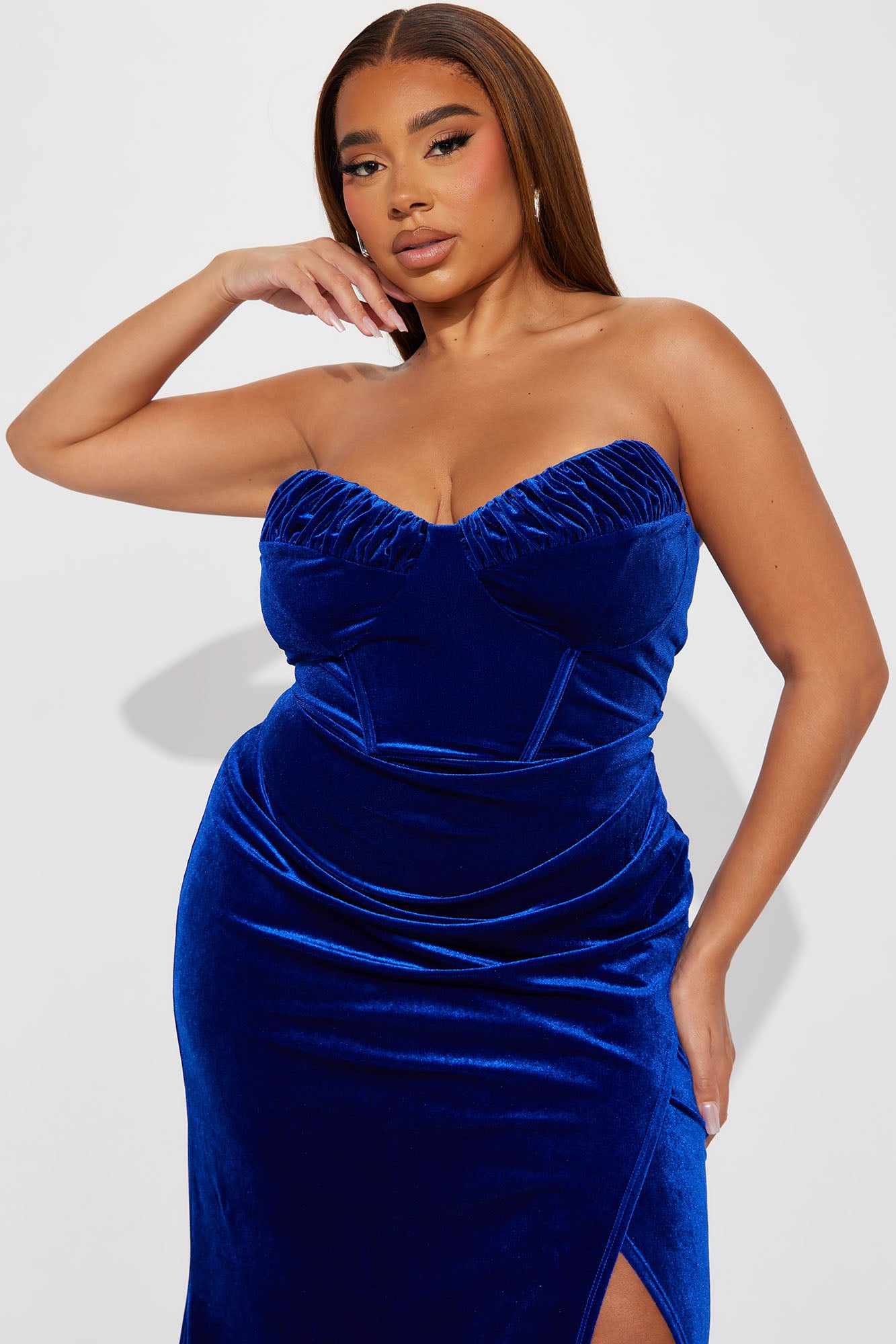Cassie Velvet Gown - Royal - Image 5