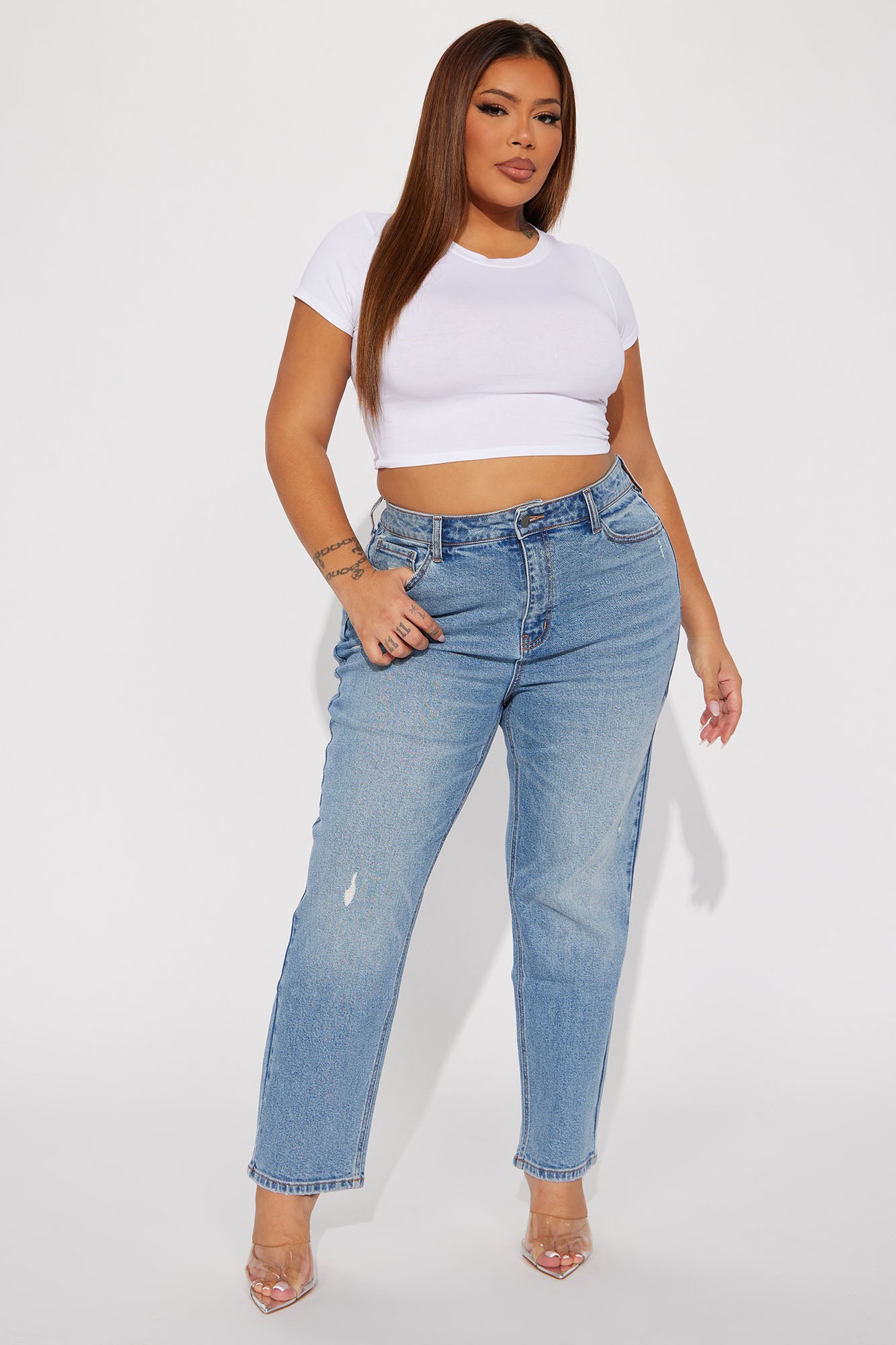 Mama Said 90s High Rise Mom Jeans - Medium Wash - Image 4