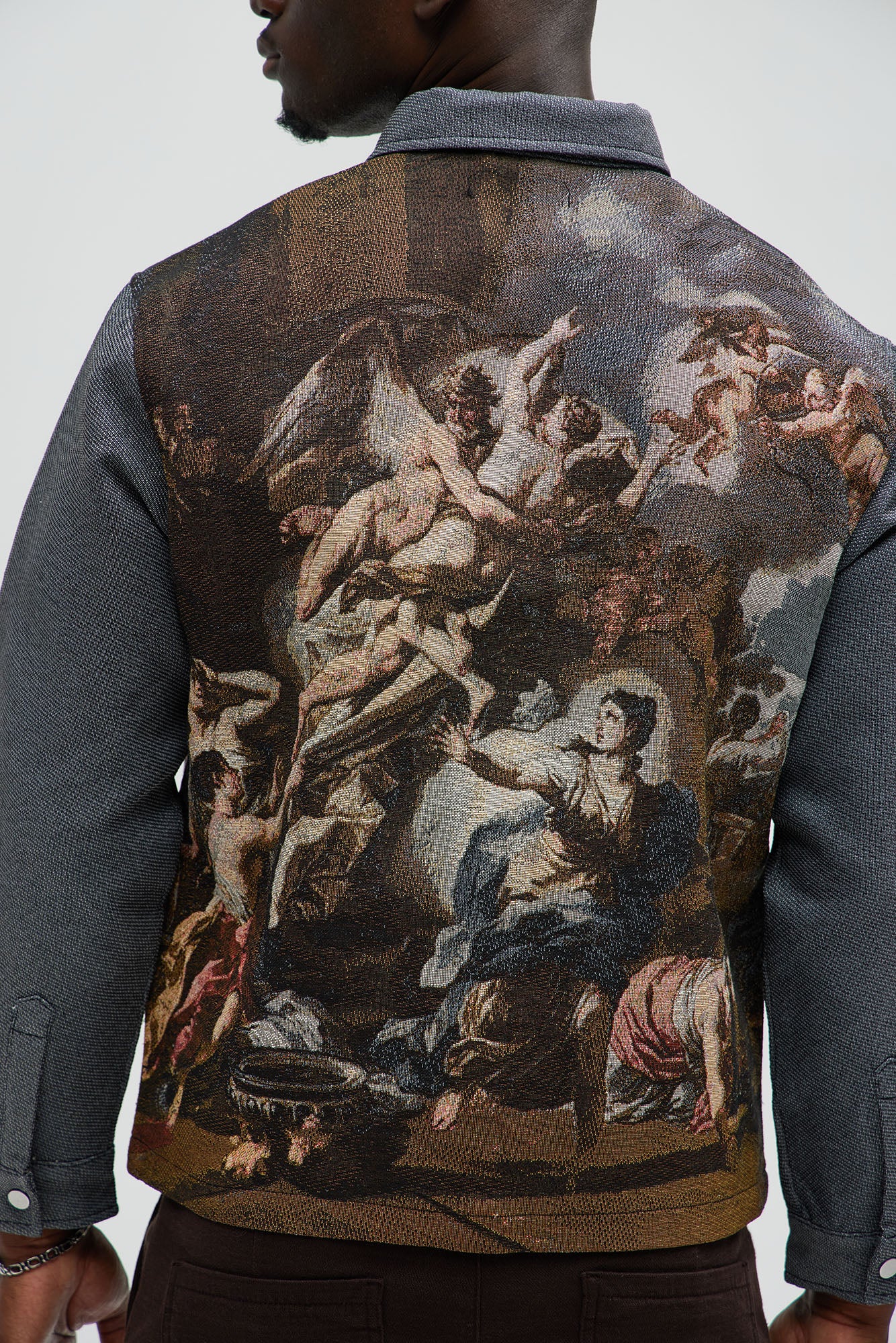 Cassiel Tapestry Cropped Button Up Shirt - Multi Color - Image 4